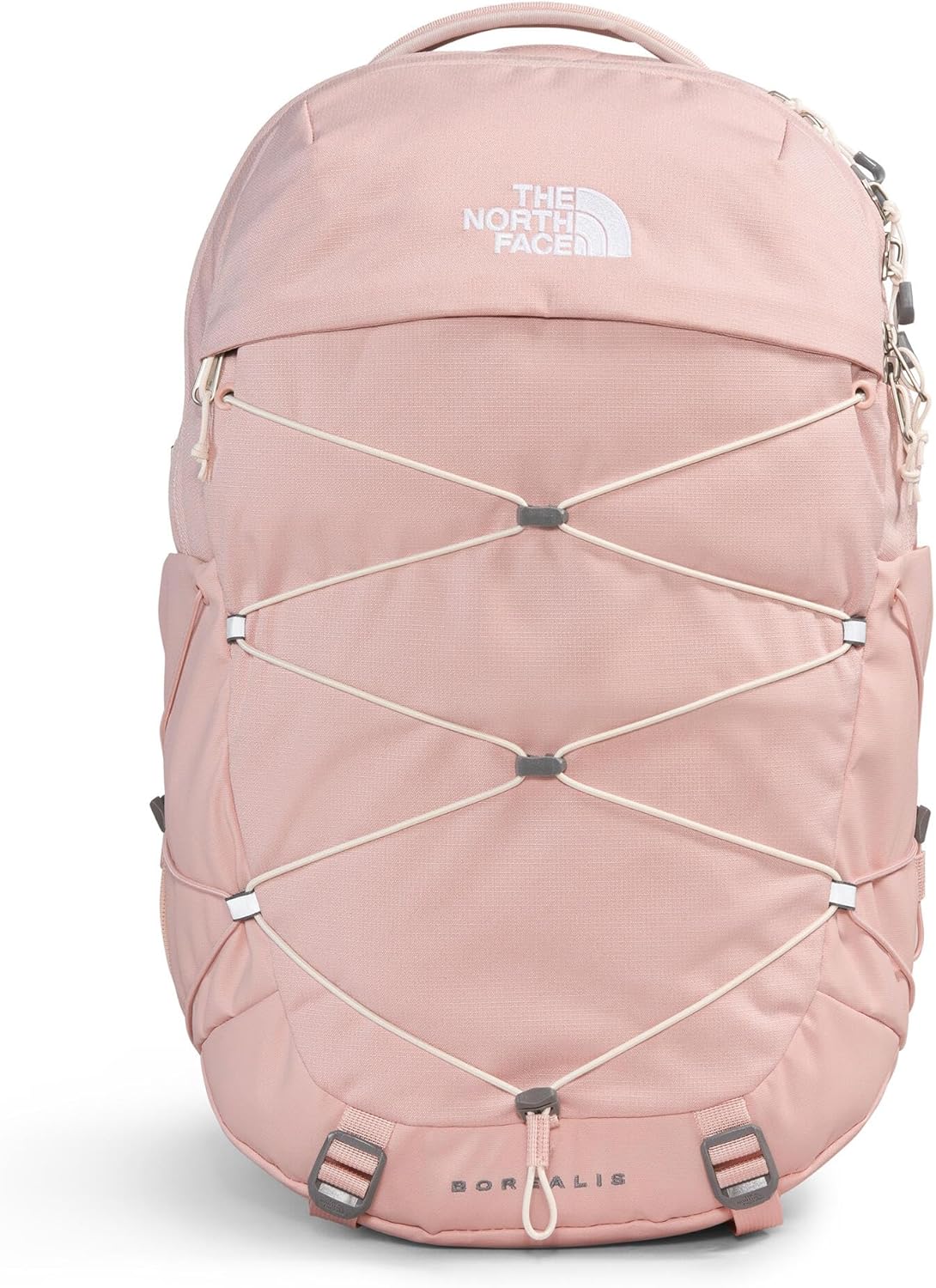 The North Face Women's Borealis Commuter Laptop Backpack - Everyday Travel Bag, 16" Laptop Sleeve, Reflective Details, Pink Moss Dark Heather/Gardenia White-NPF, One Size
