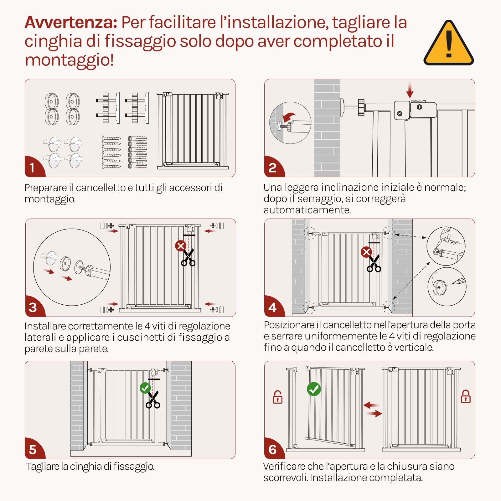 WOLTU Cancelletto per Bambini in Metallo, Cancello per Scale e Porte 75-87 cm, per Cani, Apertura Bidirezionale, Serratura Doppia, Montaggio con o senza Fori, Nero