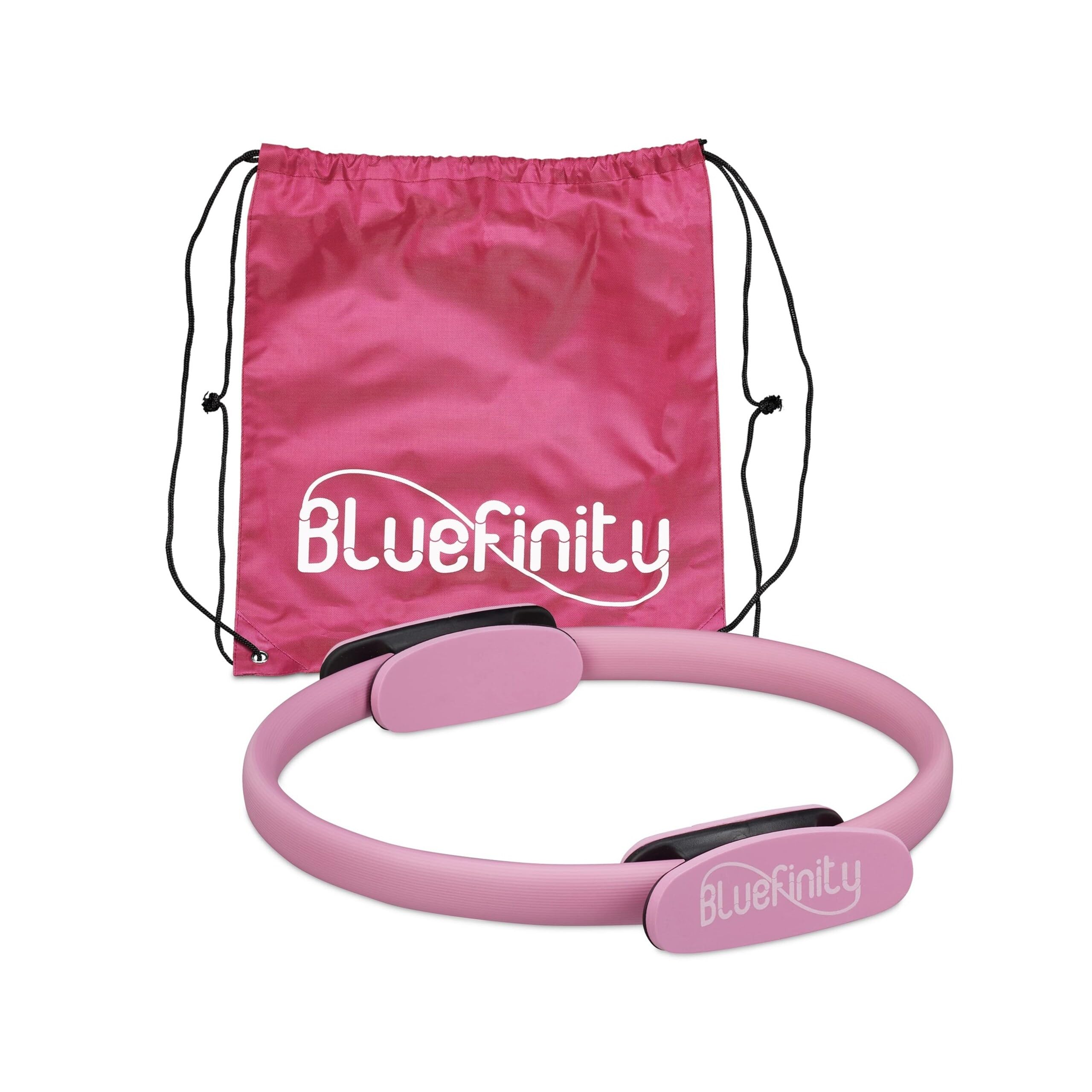 Bluefinity Anello da Pilates con Esercizi - Bluefinity Anello da Pilates con Esercizi, Doppia Impugnatura, Imbottito, Ø 37cm, Fitness Ring, Allenamenti Yoga, Verde Unisex Adulto