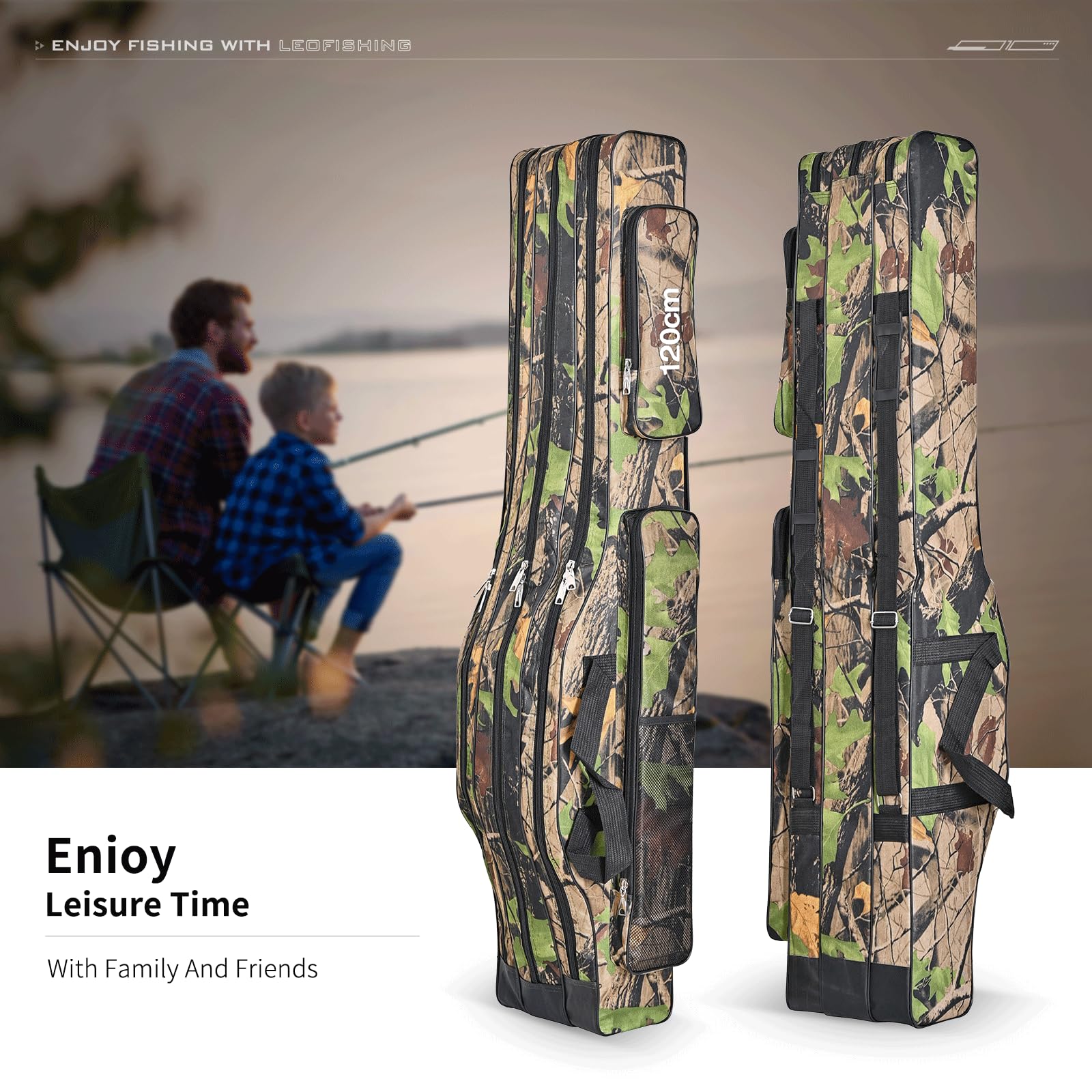 LEOFISHING Bolsa portátil de 3 capas para caña de pescar, duradera, plegable, para caña de pescar, carrete, bolsa de transporte para aparejos, bolsa de almacenamiento de aparejos, impermeable