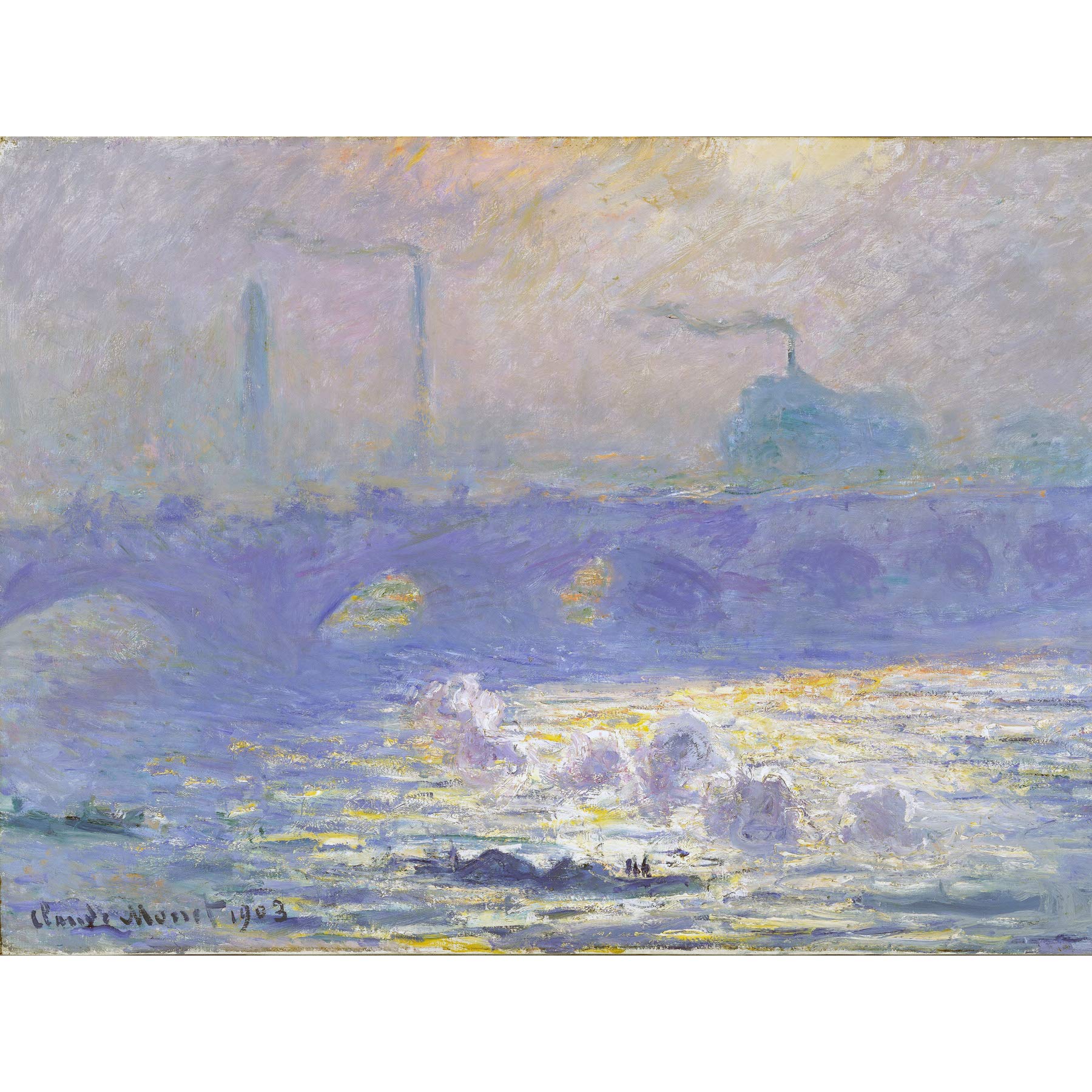 Claude Monet Waterloo Bridge Large Wall Art Print Canvas Premium Poster Mural