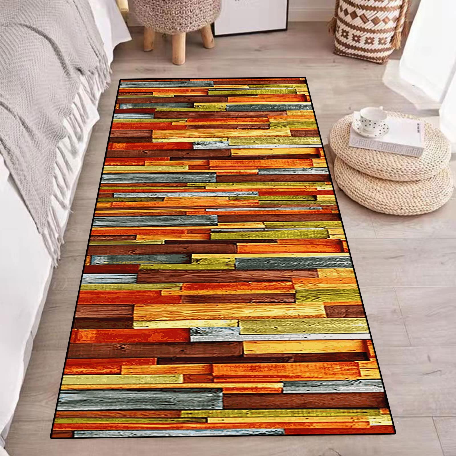 Alfombra de Pasillo Alfombra de Algodón，Lavable con Respaldo de Goma Alfombra de Microfibra，Fácil de Limpiar,Superficie Suave,Pelo Corto Alfombra para Salón Lavadero Dormitorio Corredor