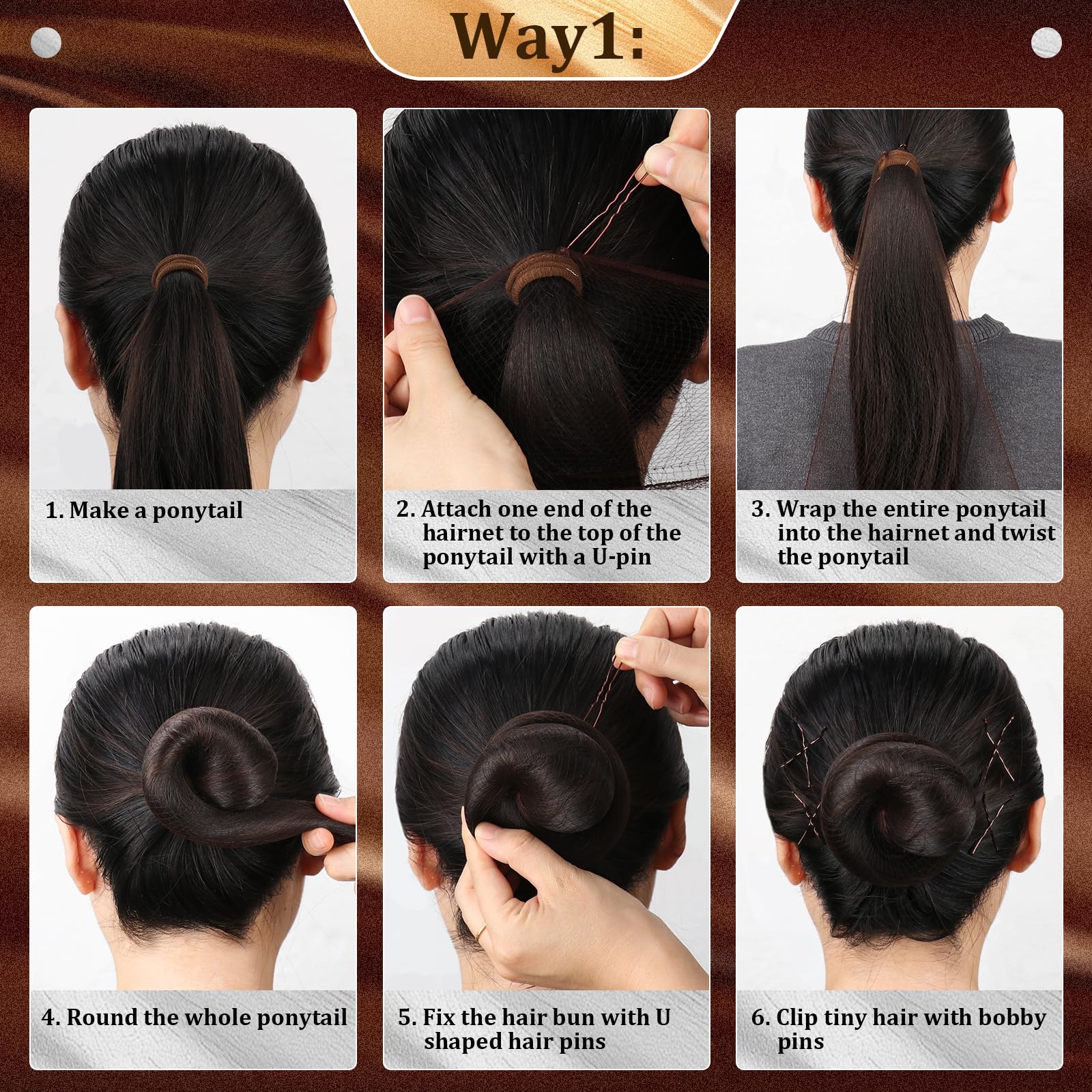 Kit de accesorios para el cabello de baile, cosas de baile con 100 alfileres en forma de U, 50 alfileres, 100 bandas elásticas de goma, 8 redes invisibles para el cabello, 2 ligas para el pelo 4