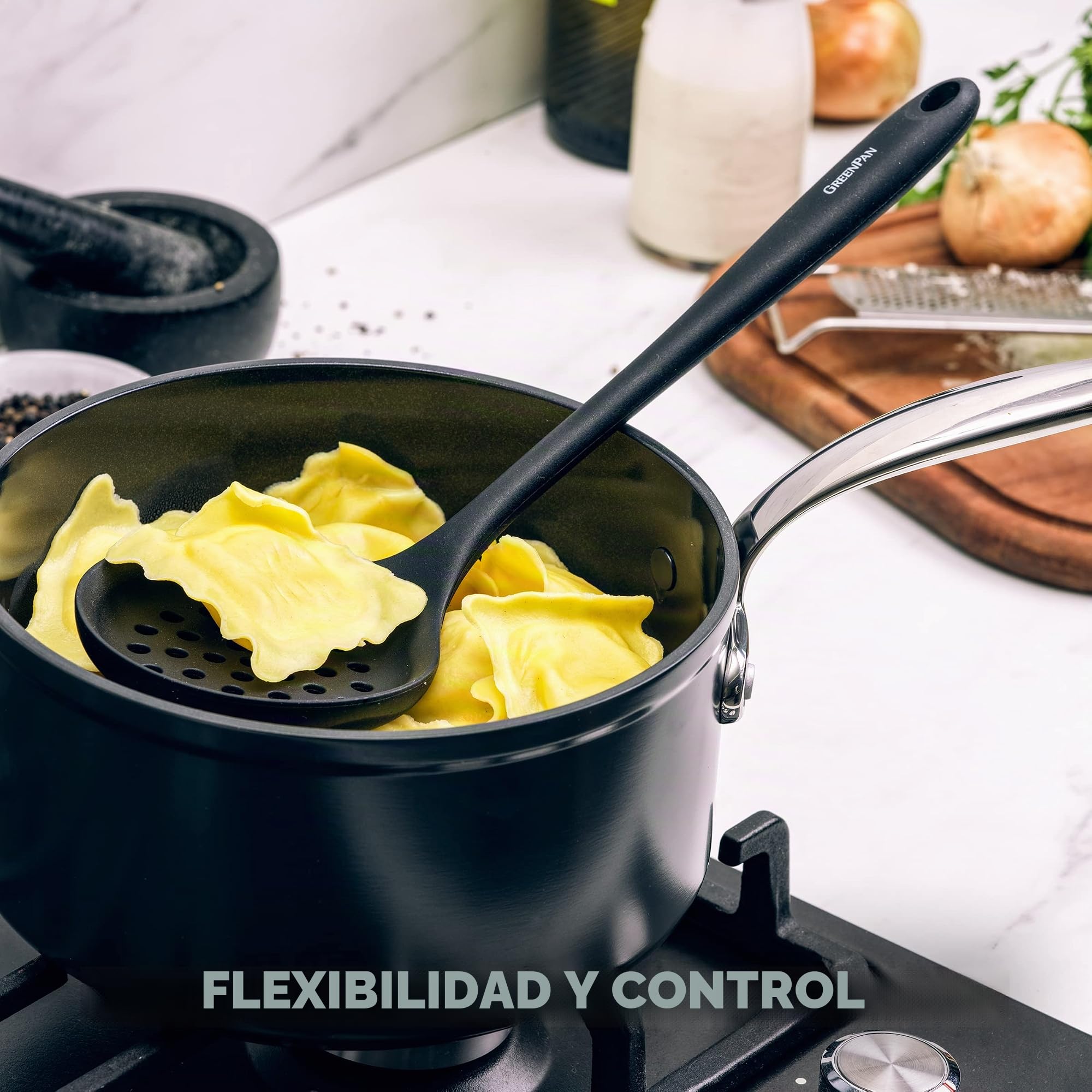GreenPan Cooking Tools - Juego de utensilios de cocina (5 piezas), color negro