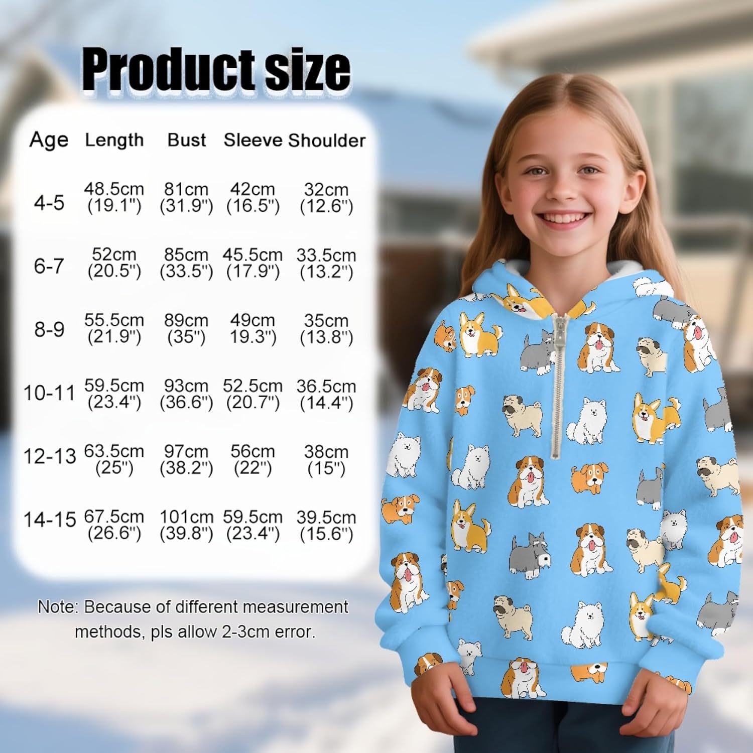 Hawapod Sweatshirt For Girls Pattern Fashion Pullover Hoodies Half Zip Long Sleeves Outdoor Casual Sweatshirts Size 4-15