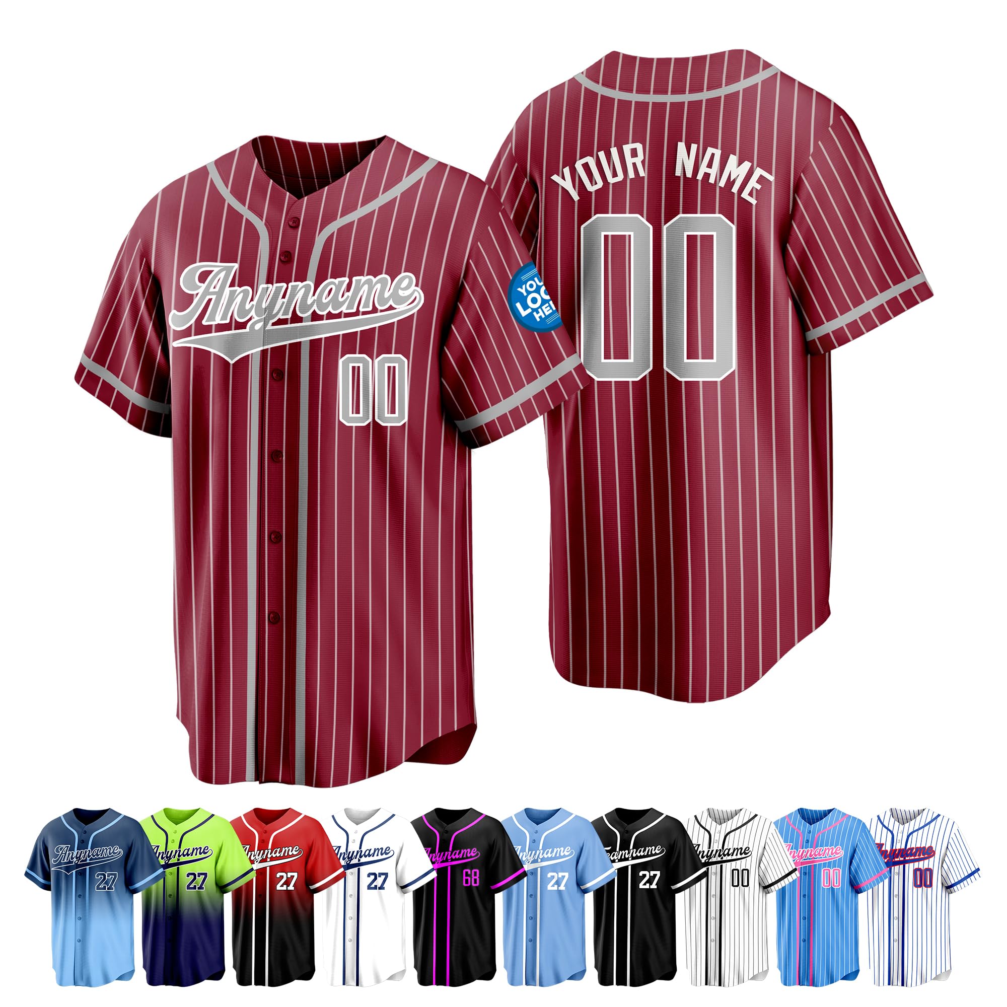 Custom Baseball Jerseys Personalized Stitched or Printed Name Number Baseball Shirt Sports Uniform for Men Women Youth Gifts