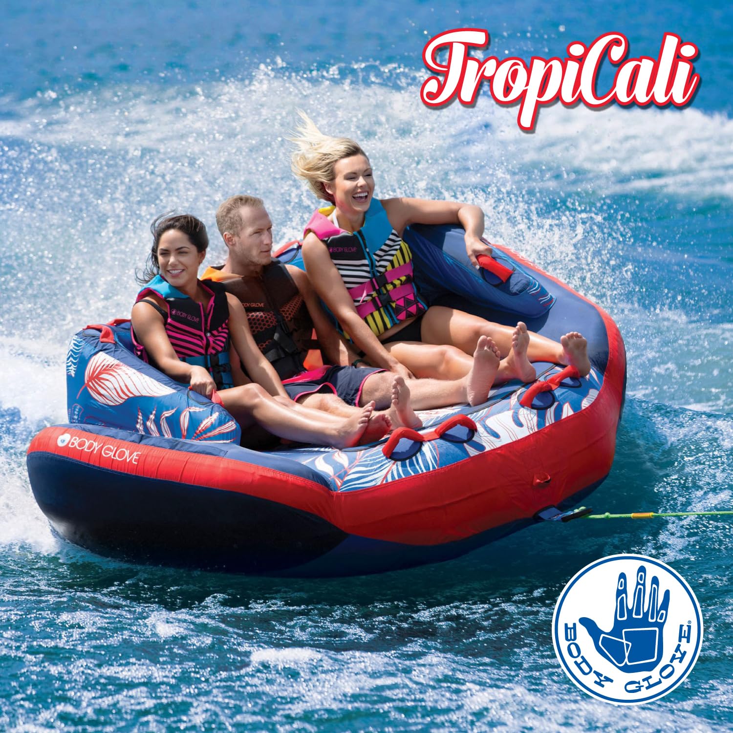 Body Glove - Tropli Cali - 3 Person - Water Skiing Inflatable Towable Deck Tube
