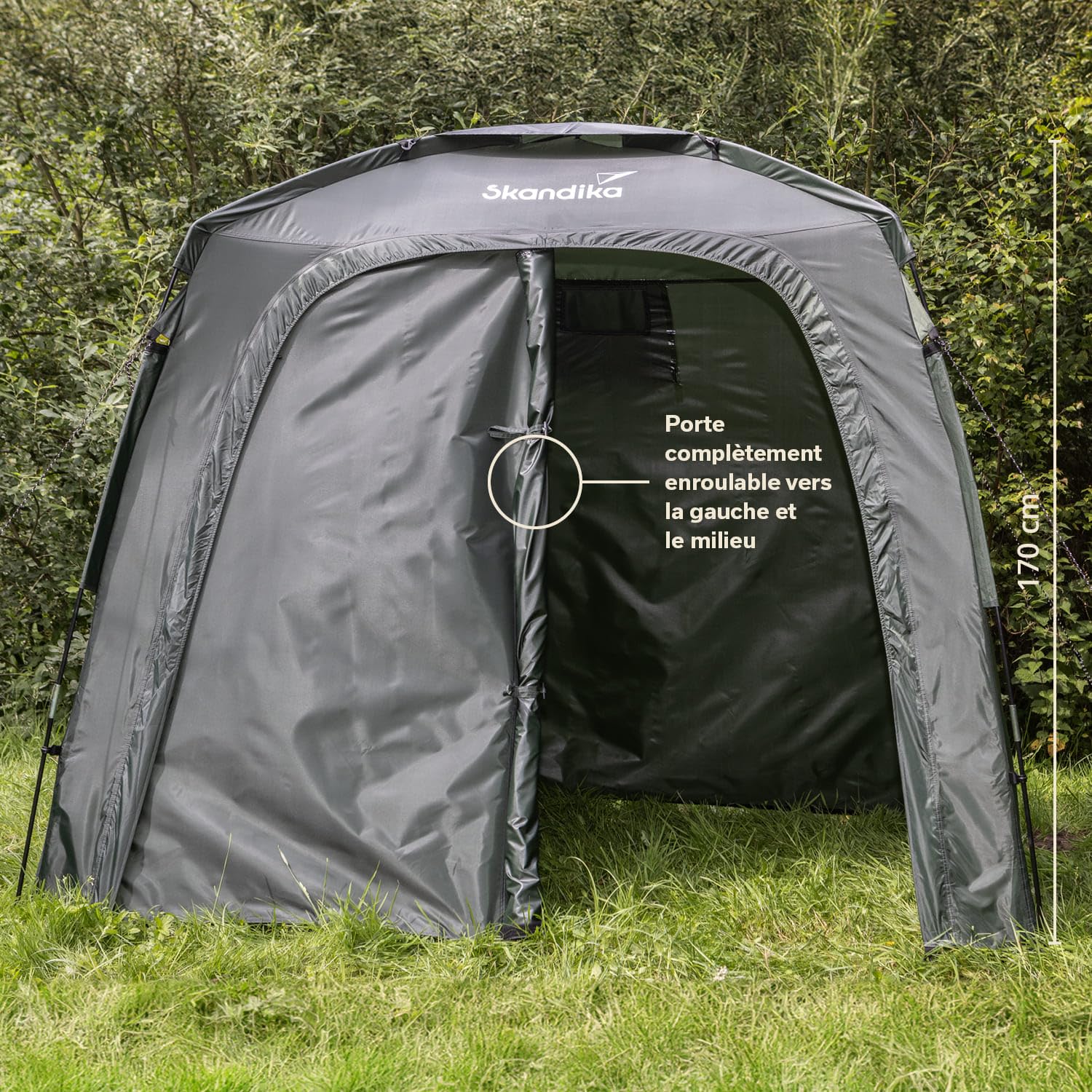 Skandika Tente de Stockage L | Équipement, Garage à Vélo, Hauteur 1,7m, Étanche, Adapté à l'Hiver, Avec Sol | Abri pour Extérieur, Jardin, Camping