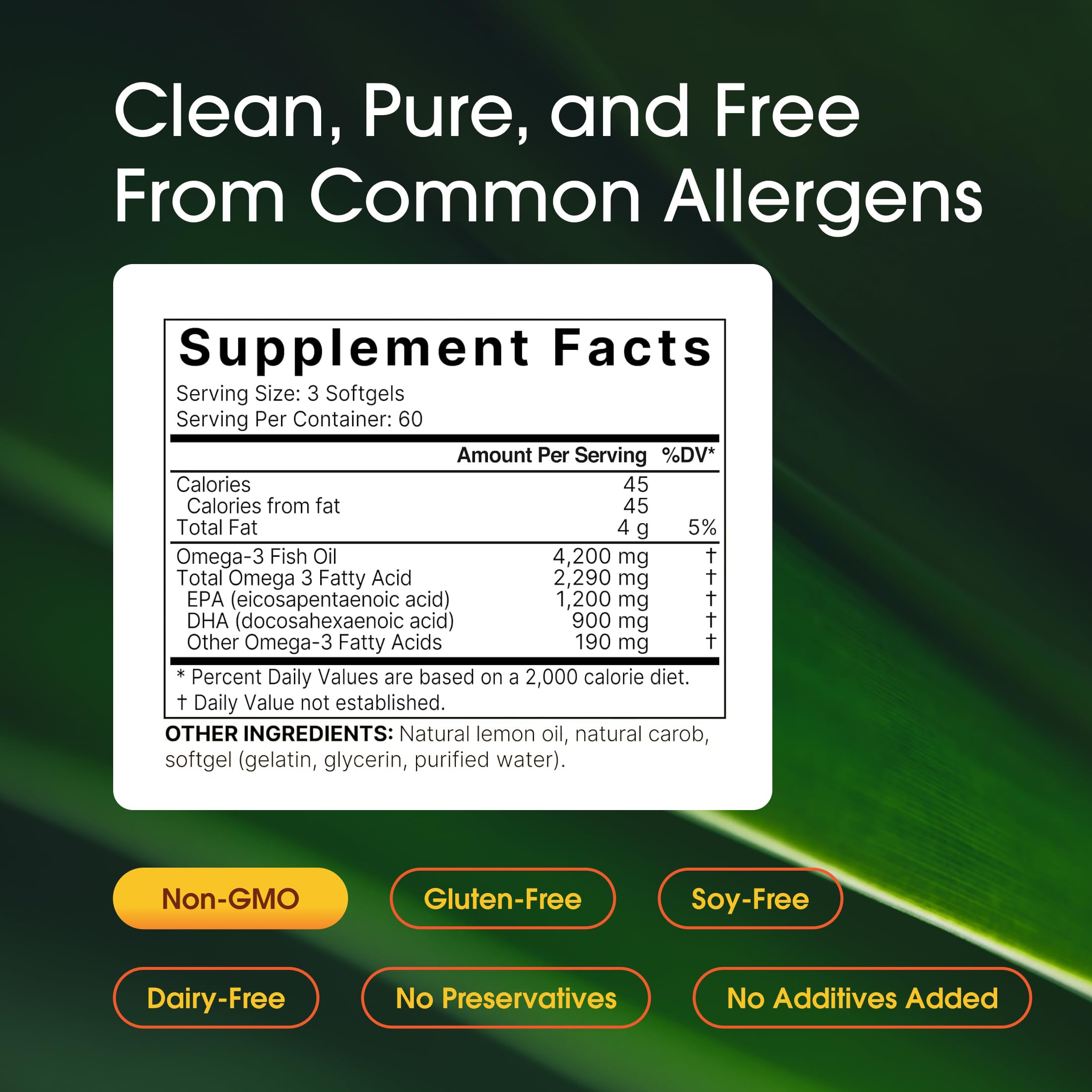 NatureBell Omega-3 Fish Oil - 180 Softgels - Support for Joint, Brain & Heart Health* - with EPA & DHA - No Burps or Fishy Aftertaste - Non-GMO & Mercury-Free Formula - Lemon Flavor — Amazon image 3