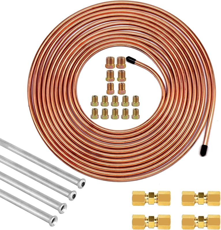 Kit de Reparo de Linha de Freio MuHize 3/16" com Tubo de Cobre Revestido – 6,10 m
