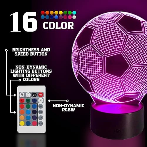Miniatura 2 de Killer's Instinct Outdoors Luz nocturna para niños 3D de fútbol  Lámpara de luces 3D ilusión para niños, decoración de dormitorio de niños, 7