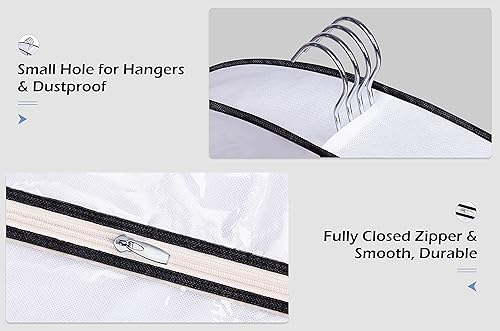 Vista 13 de SLEEPING LAMB Bolsas transparentes de 40 pulgadas para colgar ropa, almacenamiento de ropa, bolsas de traje reforzadas de 4 pulgadas para armario
