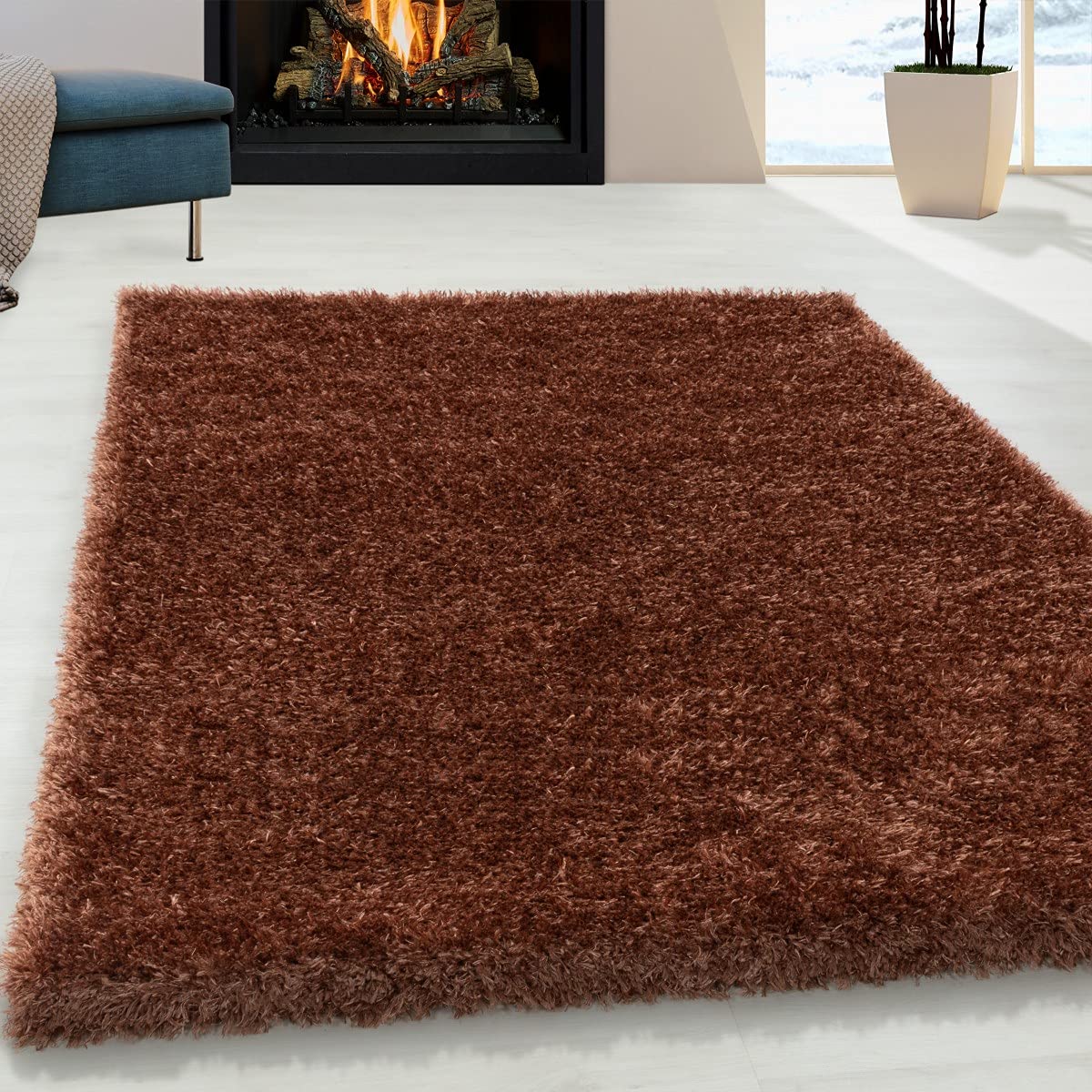 Tapis à poils longs Soft Shaggy cuivre 120x170 cm Brilliant 4200 pour salon