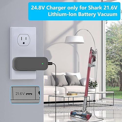 Miniatura 6 de Cargador de 24.8 V para Shark IZ362H IZ363H IZ162H IZ163H UZ365H IX141 IX140H IX141 IZ140 IZ142 UZ145 IZ162HC WZ140 Pet aspiradora inalámbrica