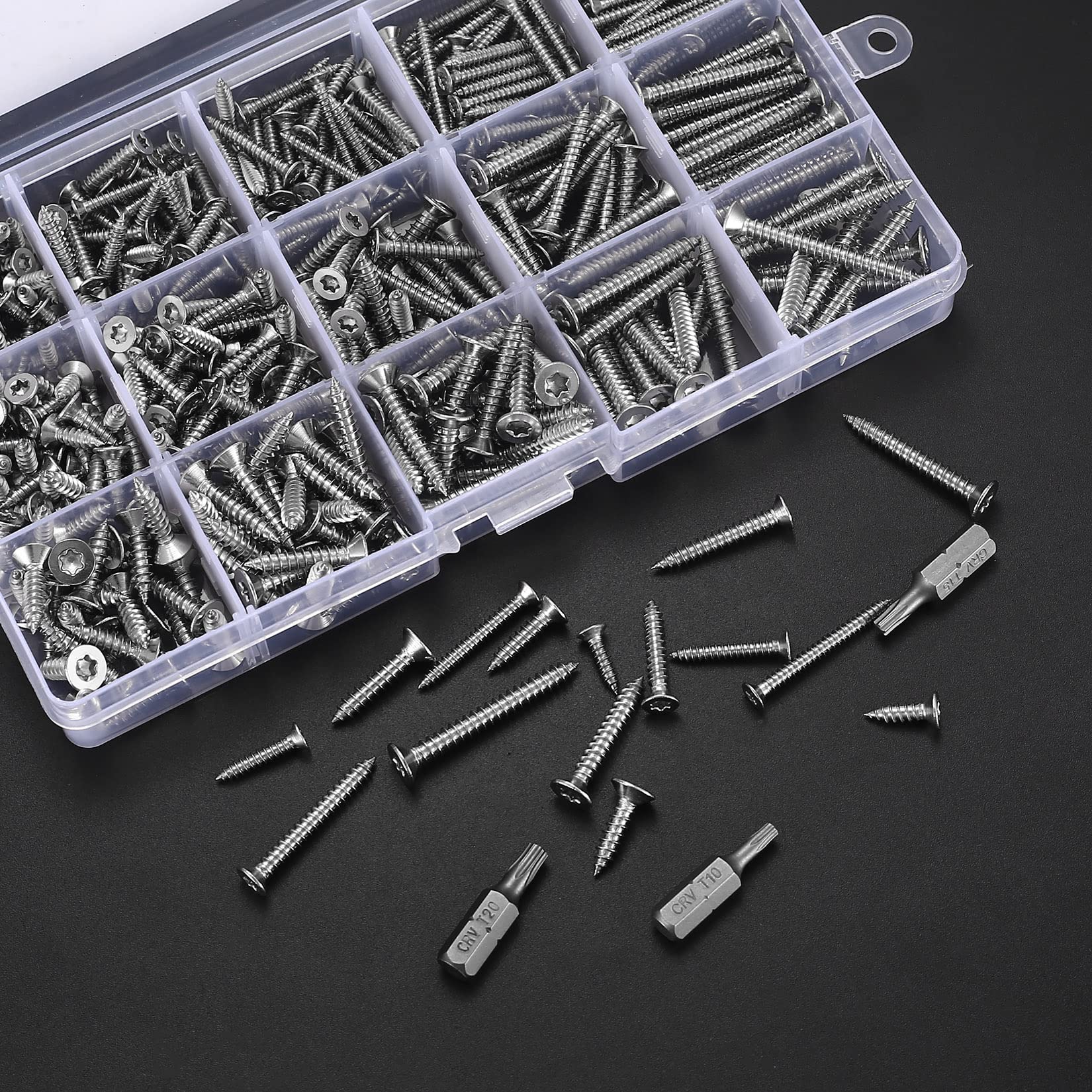 Viti #6 X 1/2" Per Lamiera 100 Viti Autoforanti #6 X 1/2" Testa Esagonale Con Rondella - Acciaio Inox 410 Plexiglass 8 Mm - Foto 3