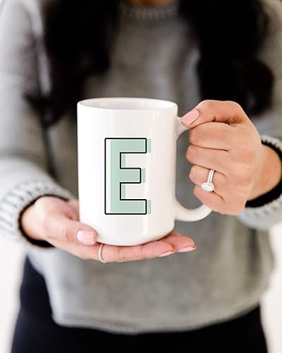 Miniatura 6 de The Cotton & Canvas Co. Candy Pop - Taza de café personalizada con monograma inicial con letra H y cerámica, para ella, para él