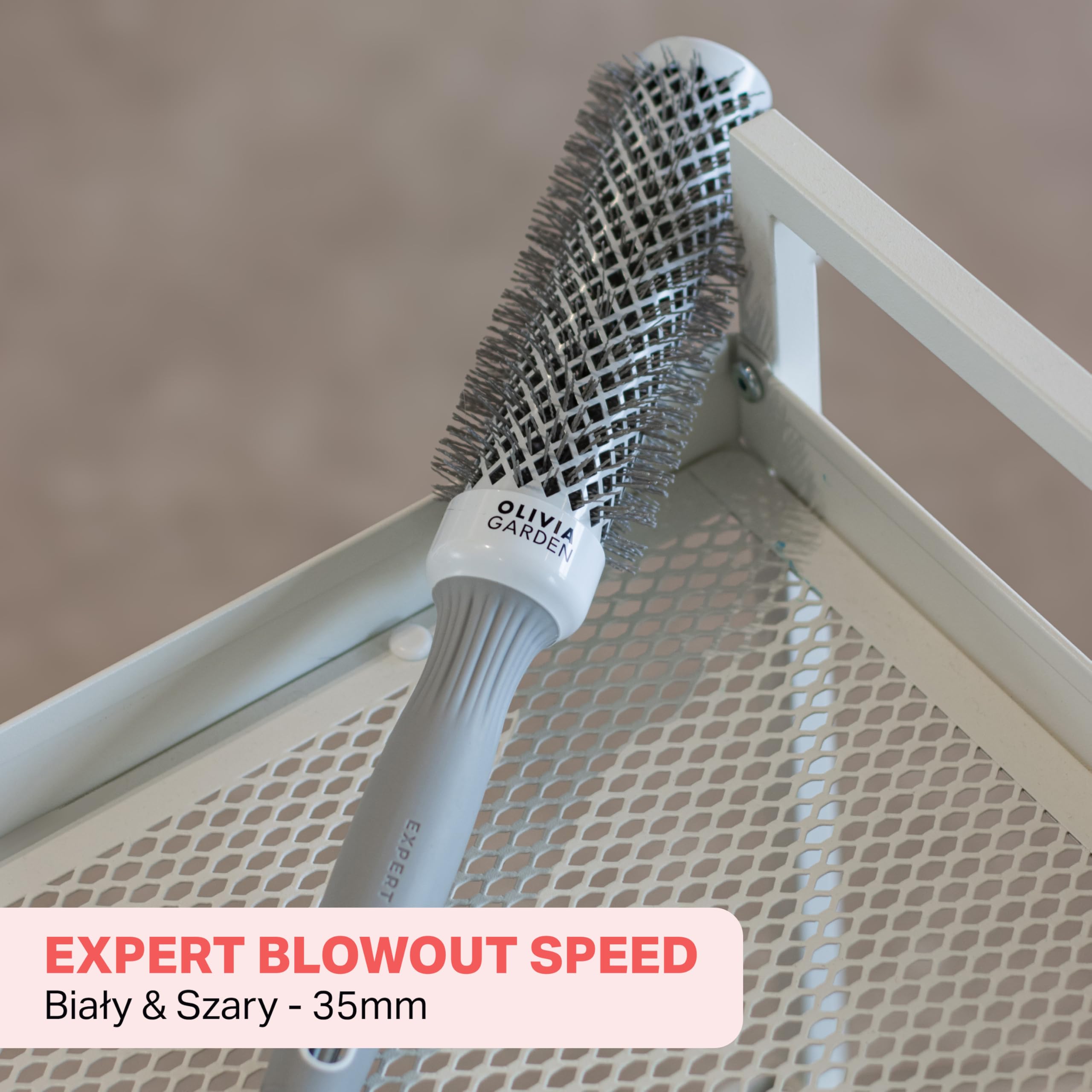 Olivia Garden Expert Blowout Speed – Ceramiczna okrągła szczotka z wyjątkowo długim korpusem do 25% szybszego modelowania