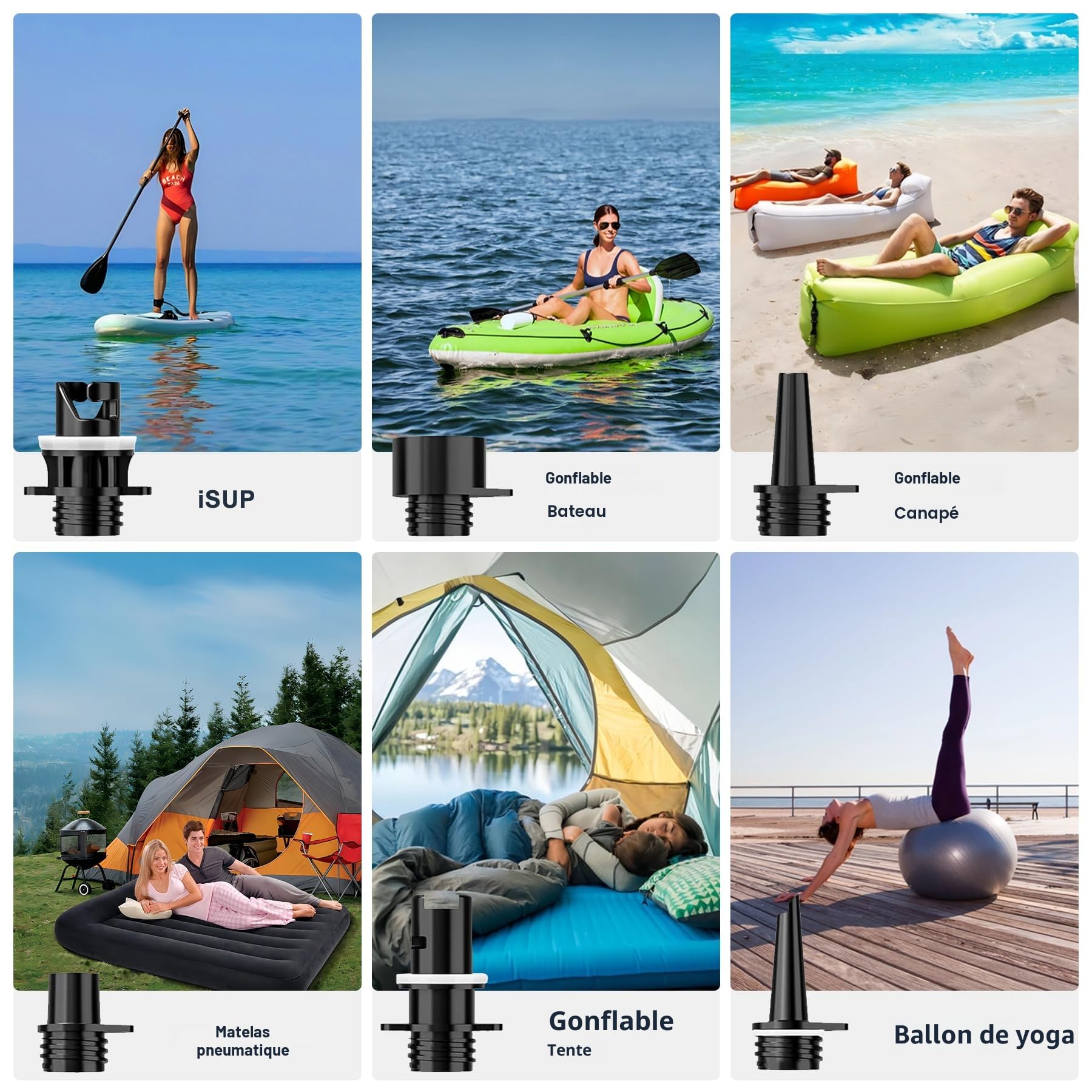 Mojimdo Pompe Électrique Haute Performance pour Sup - 20PSI, Rechargeable avec Éclairage Intégré - Gonflage 30% Plus Rapide, Arrêt Automatique, Double Alimentation 12V DC & Type-C