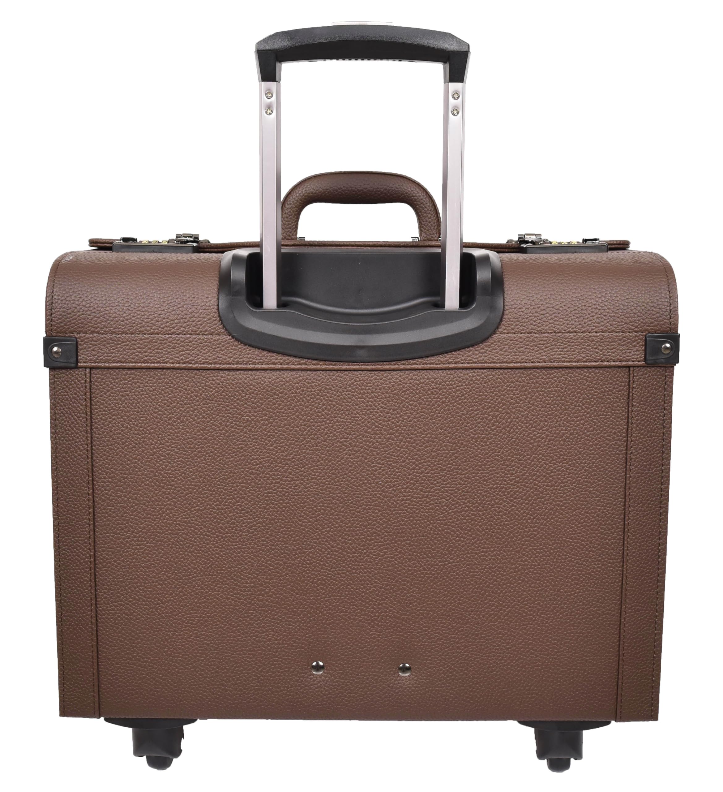 House of Leather Commander Pilot Case, Pilotenkoffer, Gepäck - Handgepäck, Braun, 4-Räder, Kunstleder, leicht, Carry-on, Kabinentasche