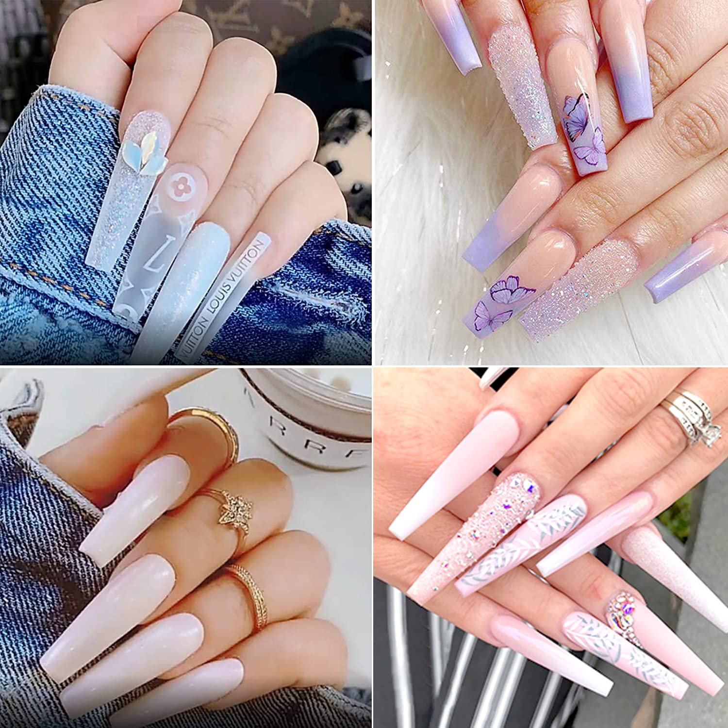 Amazon.com: No C Curve Coffin Nail Tips, SWETIDY 200PCS Clear XXL Long  Flattened False Nail Tips for Acrylic Nails Professional Half Cover with  Case 10 Sizes : Beauty & Personal Care