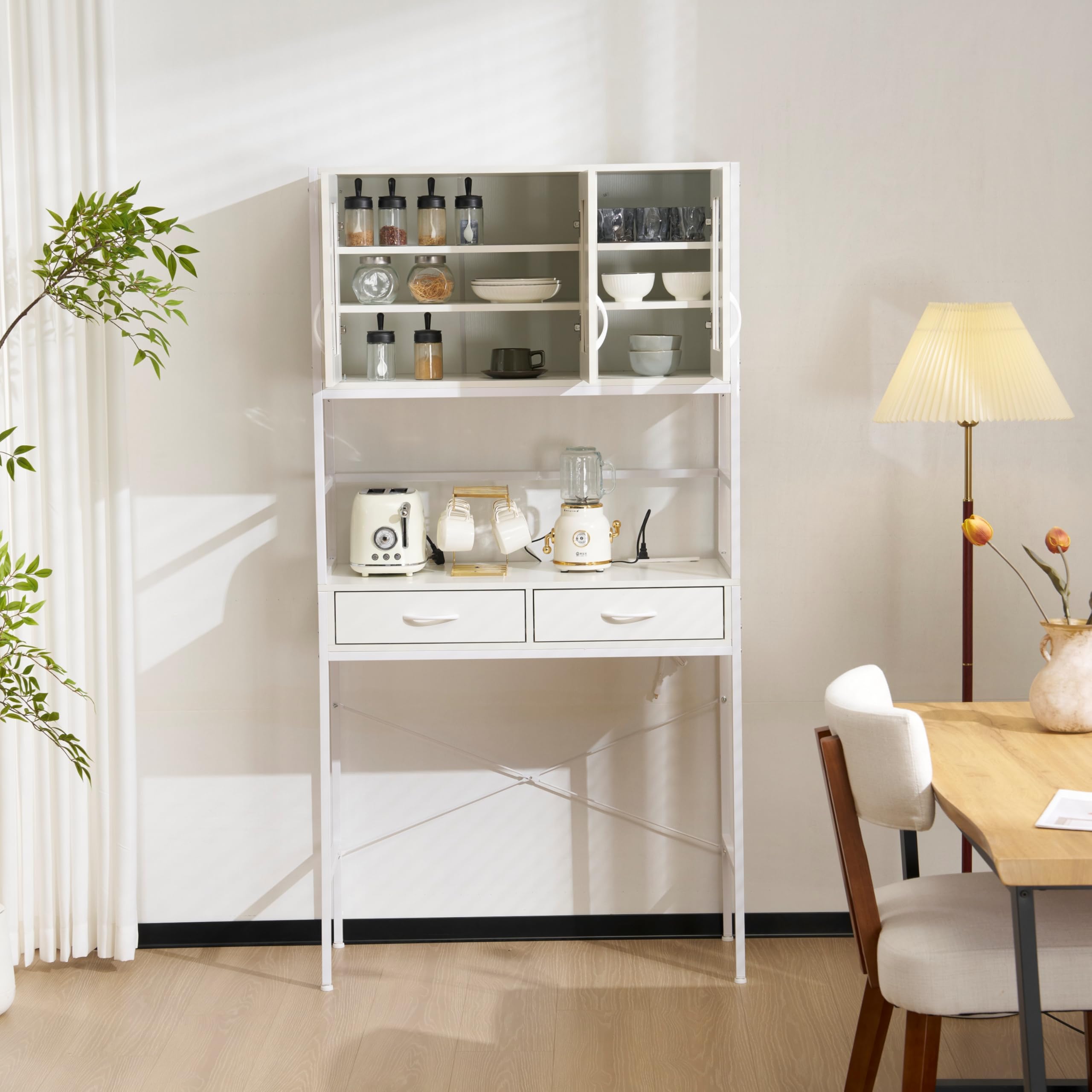 Amazon｜OSJ 食器棚 キッチンボード レンジボード レンジ台 収納棚