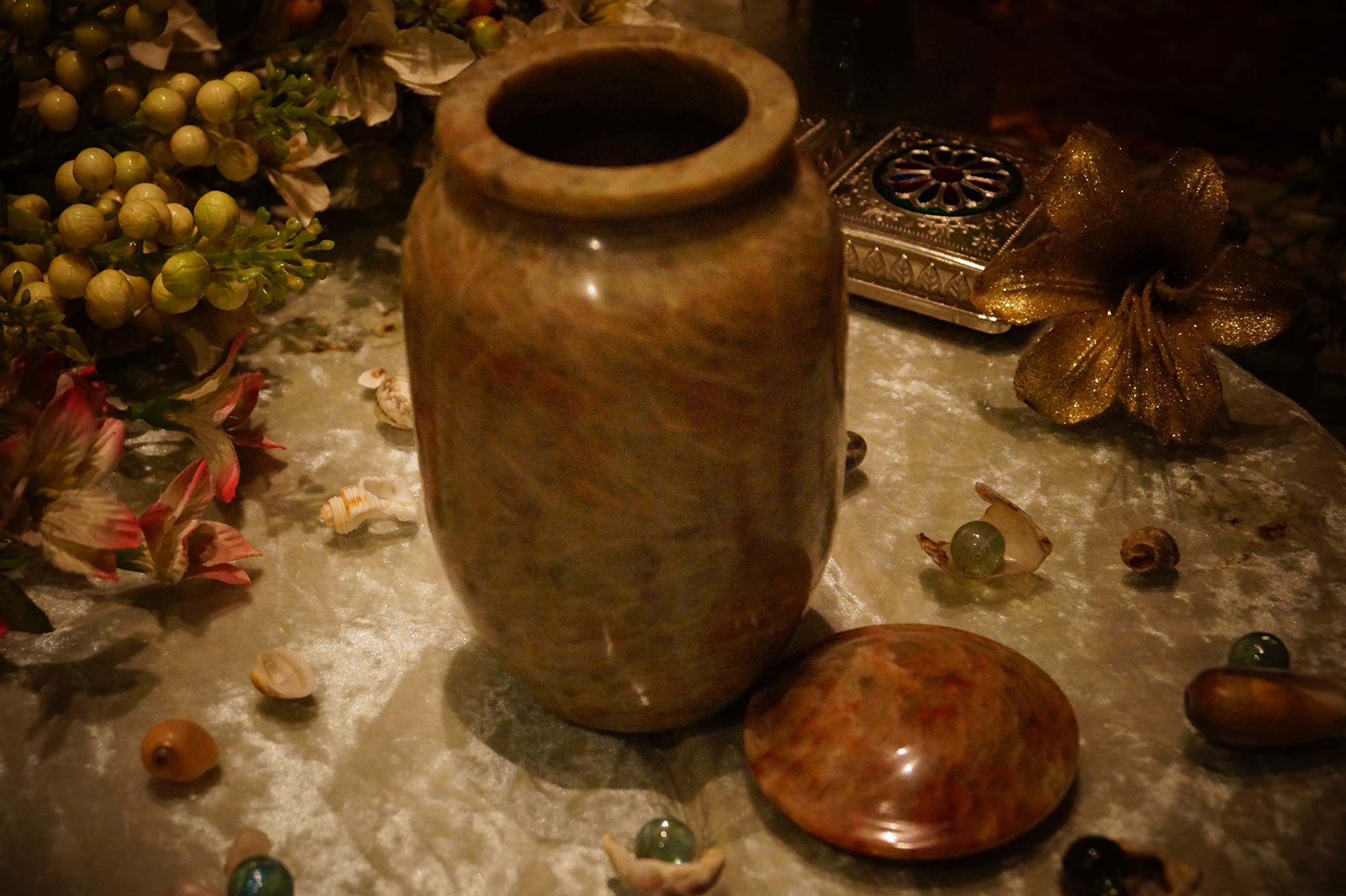 FEDE Natural Stone Royal Designer Round Pot Piece of Art for Home Decor