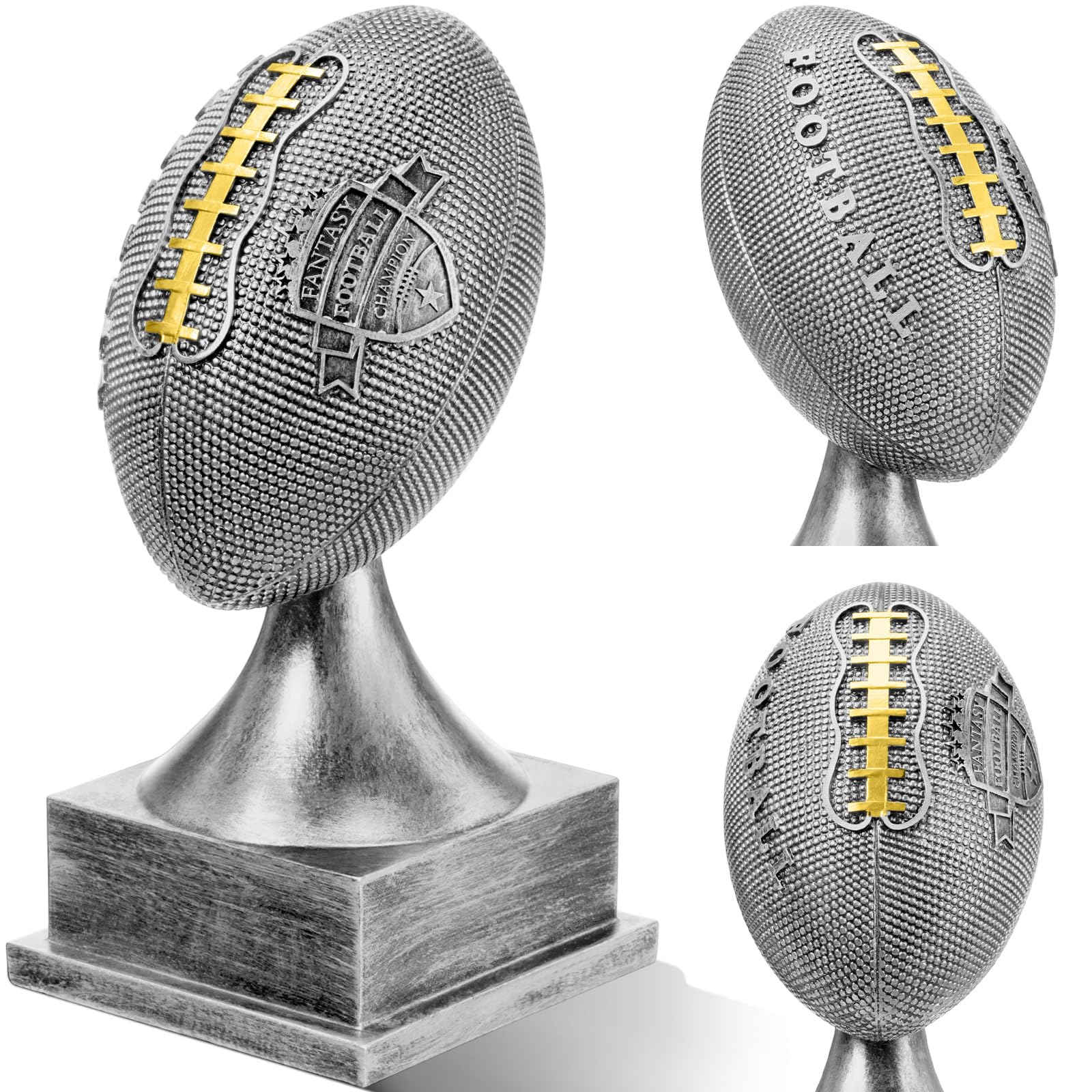Wiwiqing Silver Fantasy Football Champion Trophäe, 30,5 cm, Winner Glory Award, Feiern Sie das Spiel Gewinner Touchdown oder Playoff Win Championship