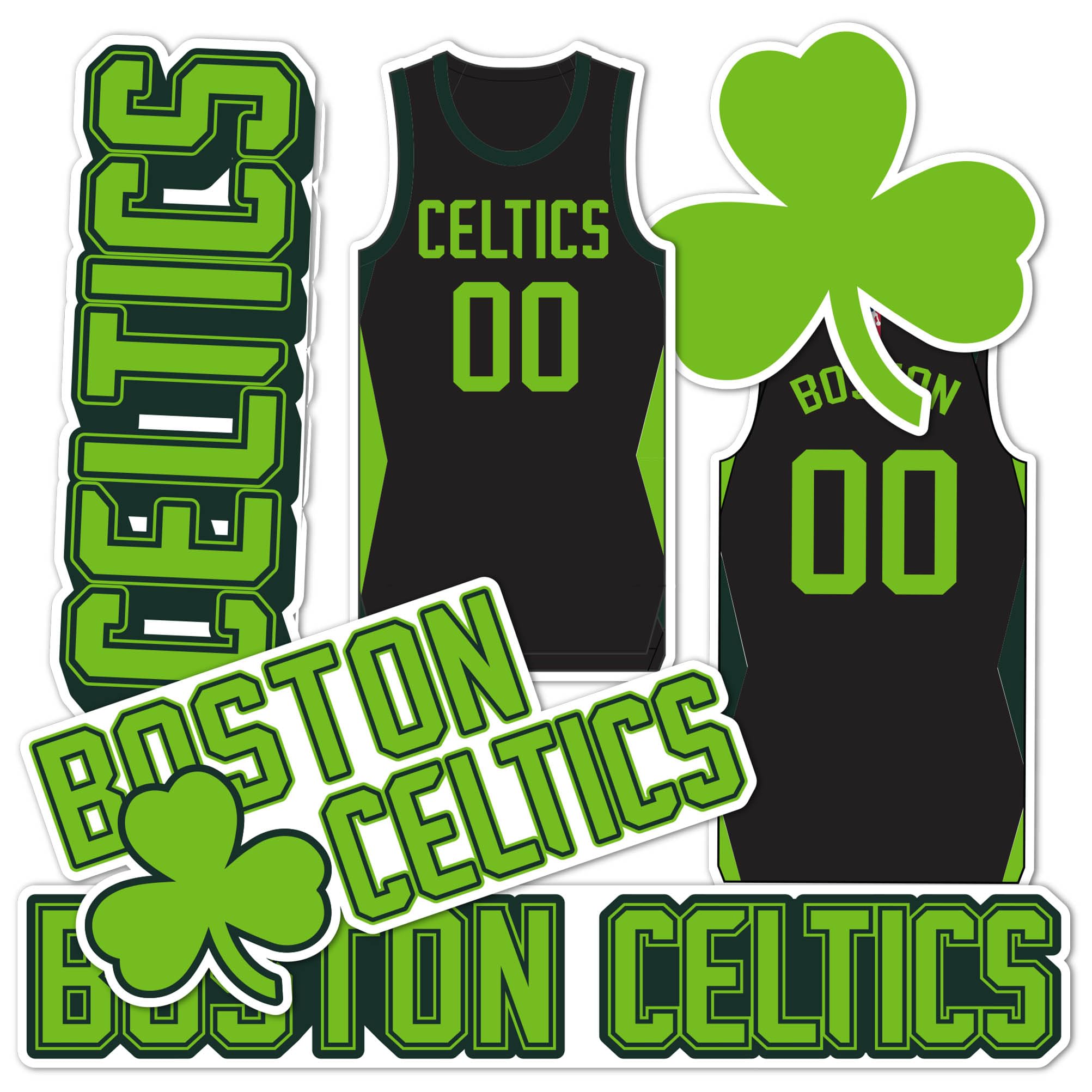 Autocollants Boston Celtics NBA vinyle Desert Cactus 24-25 pour gourde