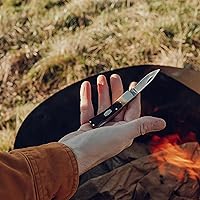 Vista 6 de Old Timer 3OT Bearhead Traditional Lockback Pocket Knife with 2.2in High Carbon Stainless Steel Blade, Sawcut Handle, and Convenient Small Size for