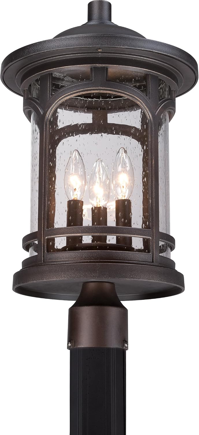 Quoizel Marblehead 3-Light Palladian Bronze Outdoor Post Lantern