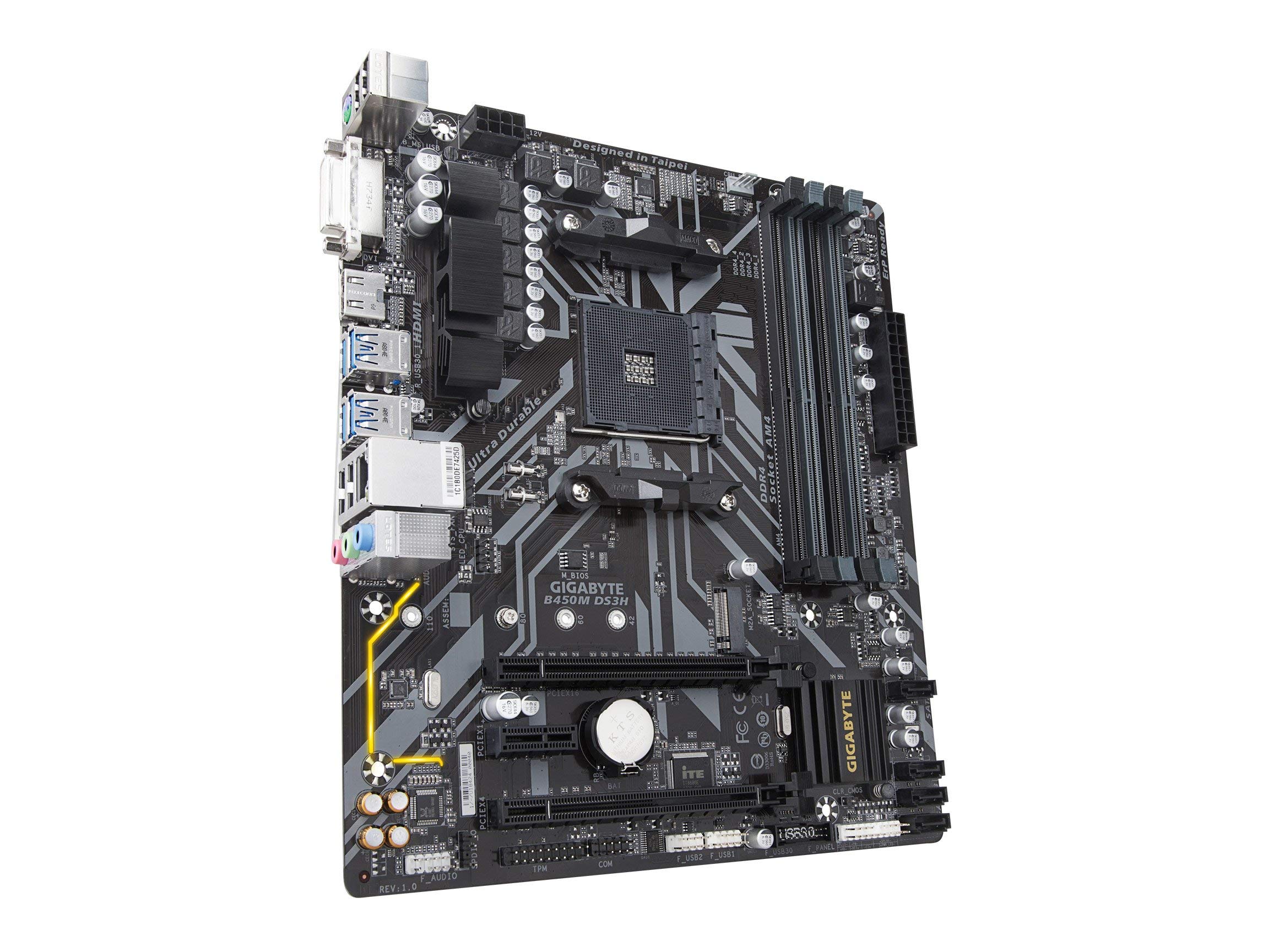 Amazon | GIGABYTE B450M DS3H (AMD Ryzen AM4/M.2/HMDI/DVI/USB 3.1