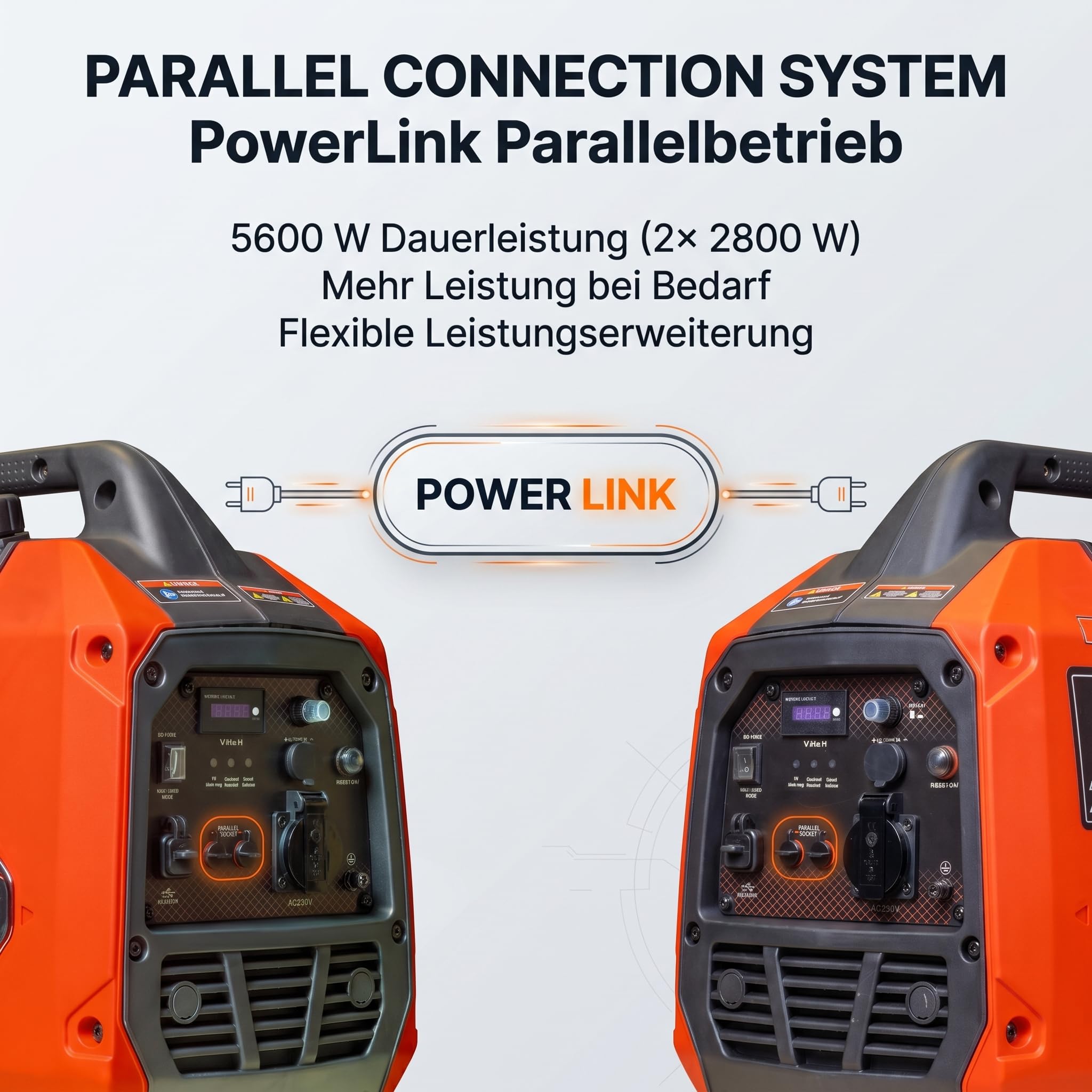 Leiser Inverter Stromgenerator 2000W - tragbares Benzin Notstromaggregat mit reiner Sinuswelle, Eco-Modus, Parallelbetrieb, USB-C & 230V - ideal für Camping, Wohnmobil, Wohnwagen & Outdoor
