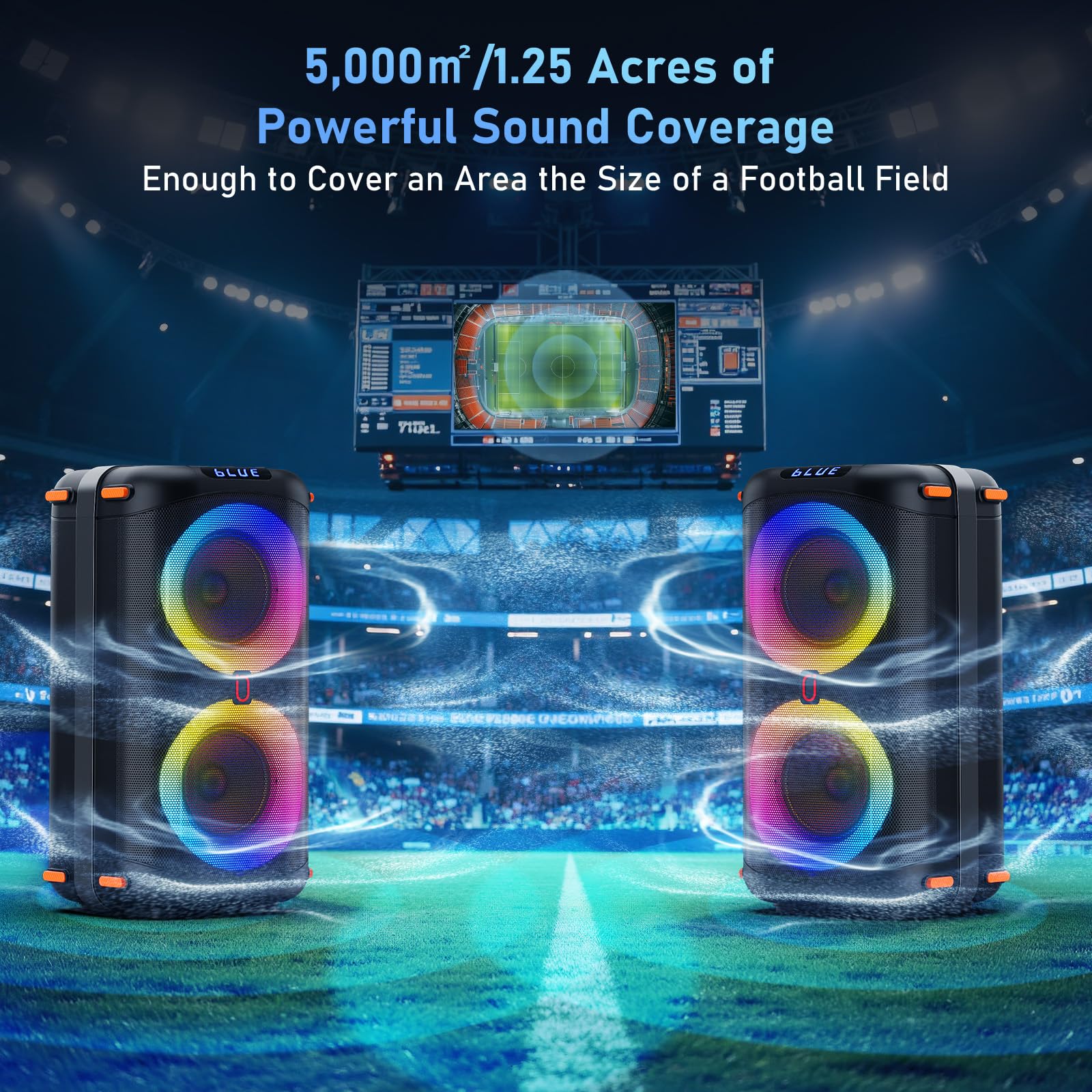 Portable Bluetooth Karaoke Speaker with Microphones for Party - Dettaglio