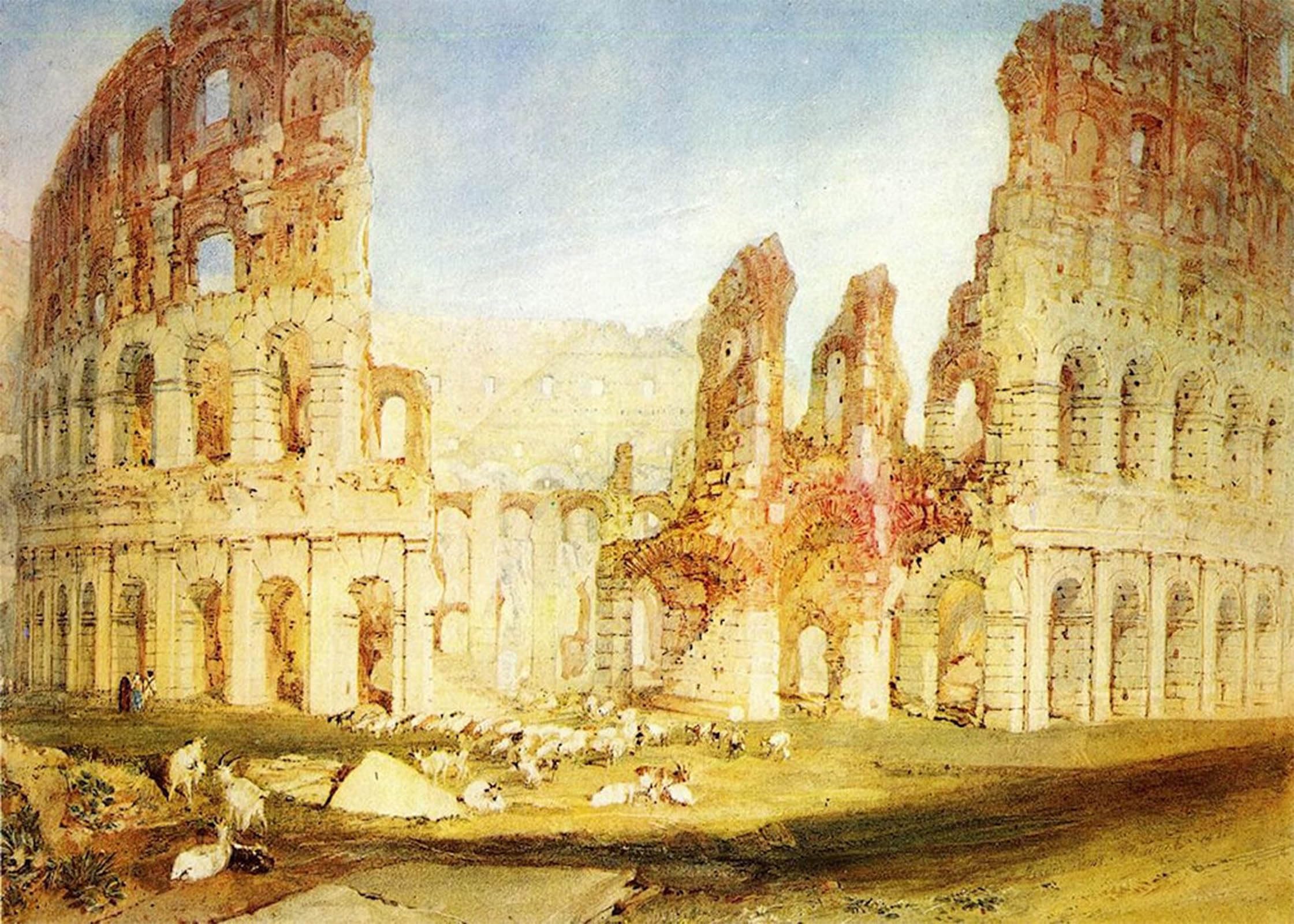 ARTXLXXBN Famous Prints Artwork Pictures Poster Painting Art the Colosseum by Mallord William Turner Artwork Landscape Pictures for Home Decor 60x90cm