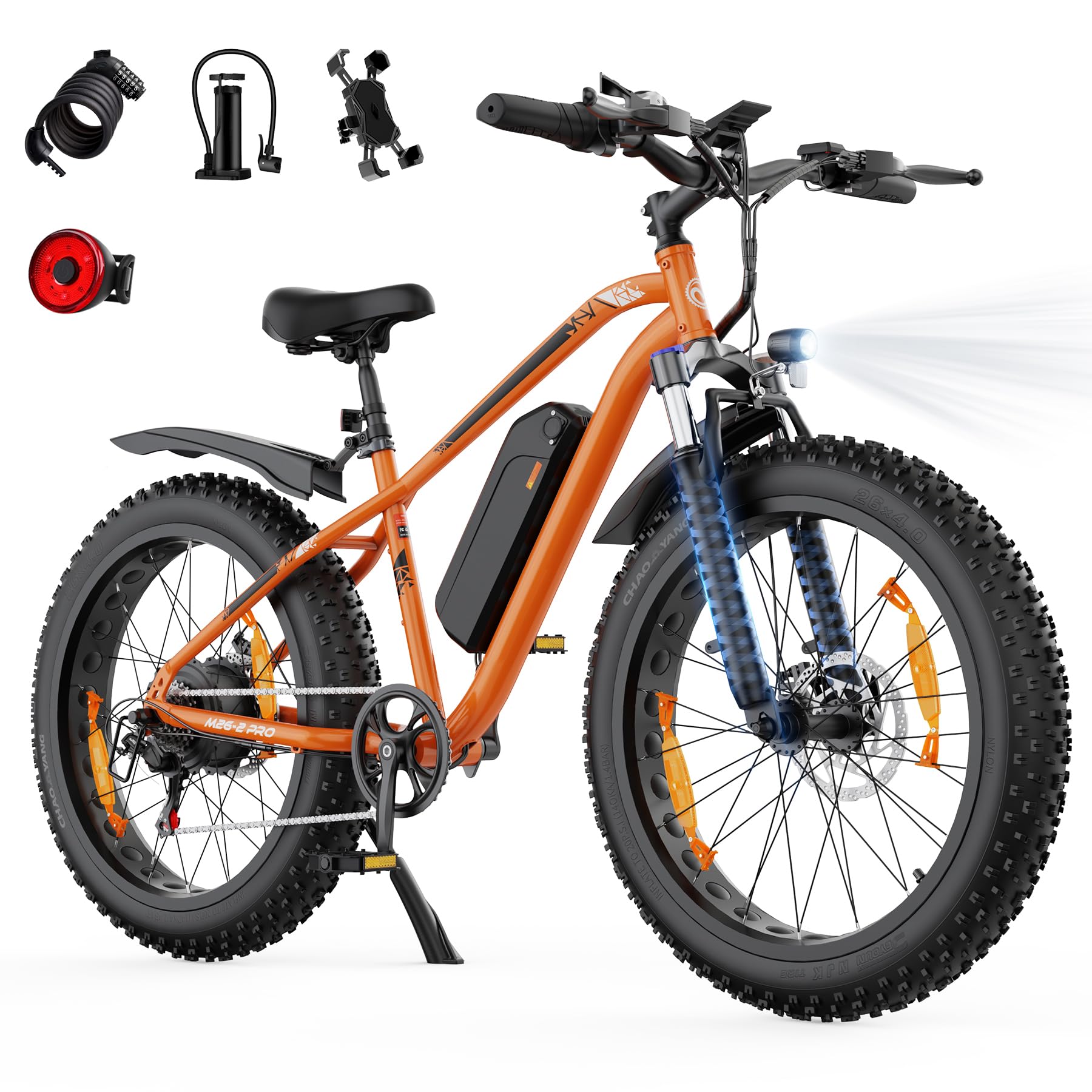 E Bike, 26" x 4.0" Fat Tire E-Bike Herren Damen mit 48V 18Ah/13Ah Akku Bis 100-150KM, 250W 85NM Motor, Vollfederung Elektrofahrrad für Erwachsene, E Fatbike 7-Gang-All-Terrain EBike Mountainbike