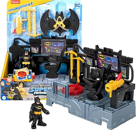 Fisher-Price Imaginext DC Super Friends, Batman Toys Bat Command Center Playset with Lights for Preschool Kids Ages 3+ Years