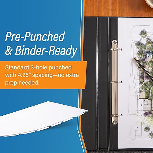 Miniatura 4 de Divisor de pestaña de índice de 11 x 17, 5 pestañas, 10 juegos con agujeros