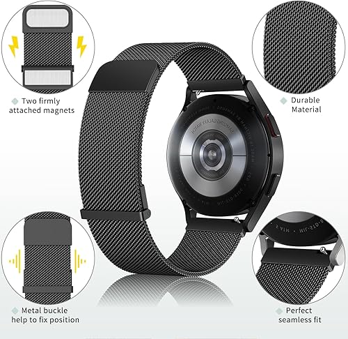 Miniatura 2 de Meliya Correa de metal compatible con Samsung Galaxy Watch 6 - 1.575 pulgadas, 1.732 pulgadas, 1.772 pulgadas, 1.772 pulgadas, correa de repuesto de