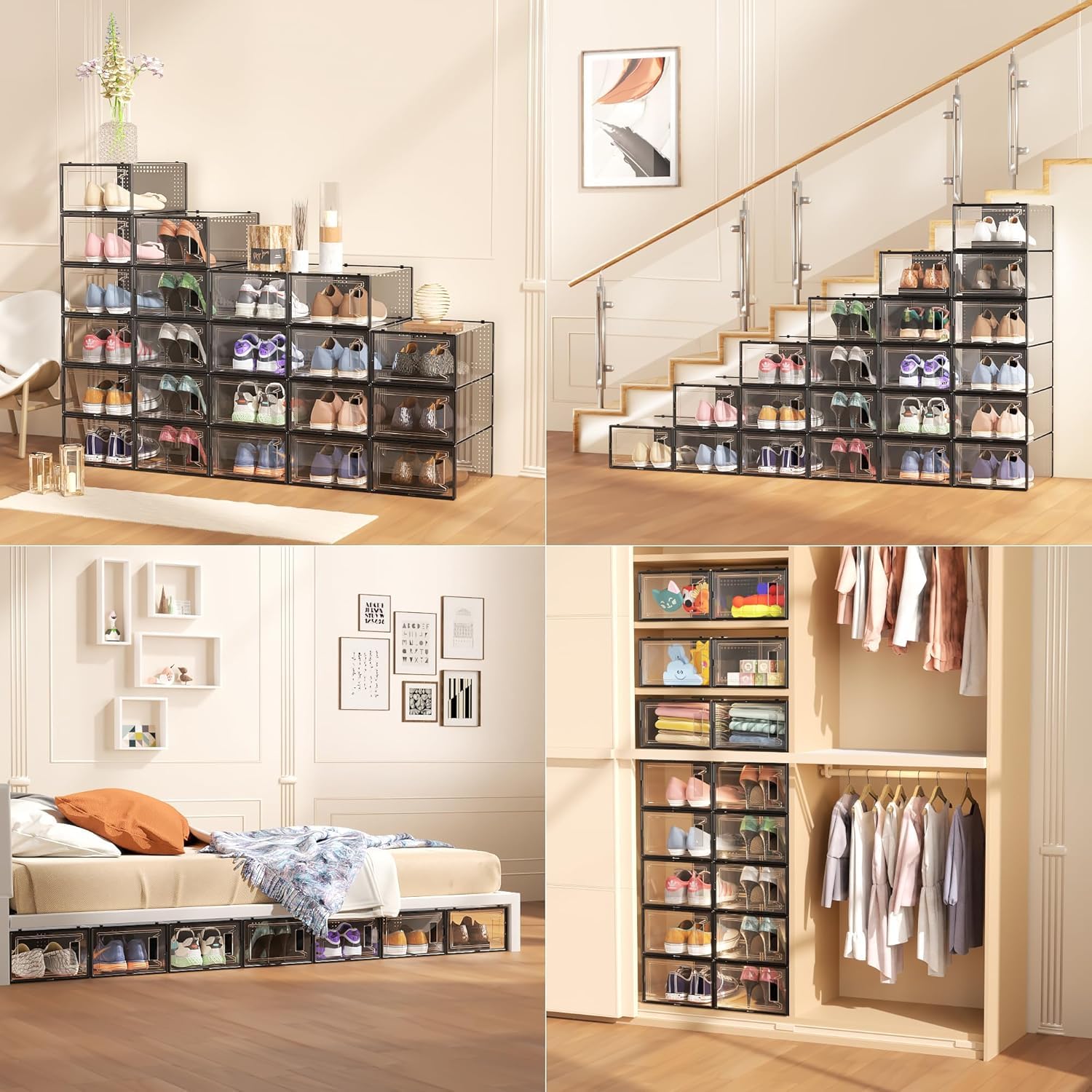 Amazon｜VIKELY 15個入り透明シューズケース 大容量シューズ