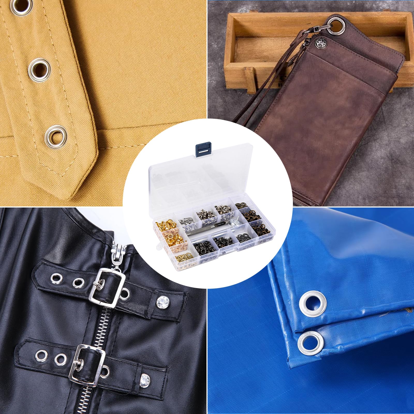 Kit 400 Pezzi Occhielli Metallici - 4 Colori, Diametro 5mm Per Teloni, Borse, Scarpe E Tessuti - Foto 6