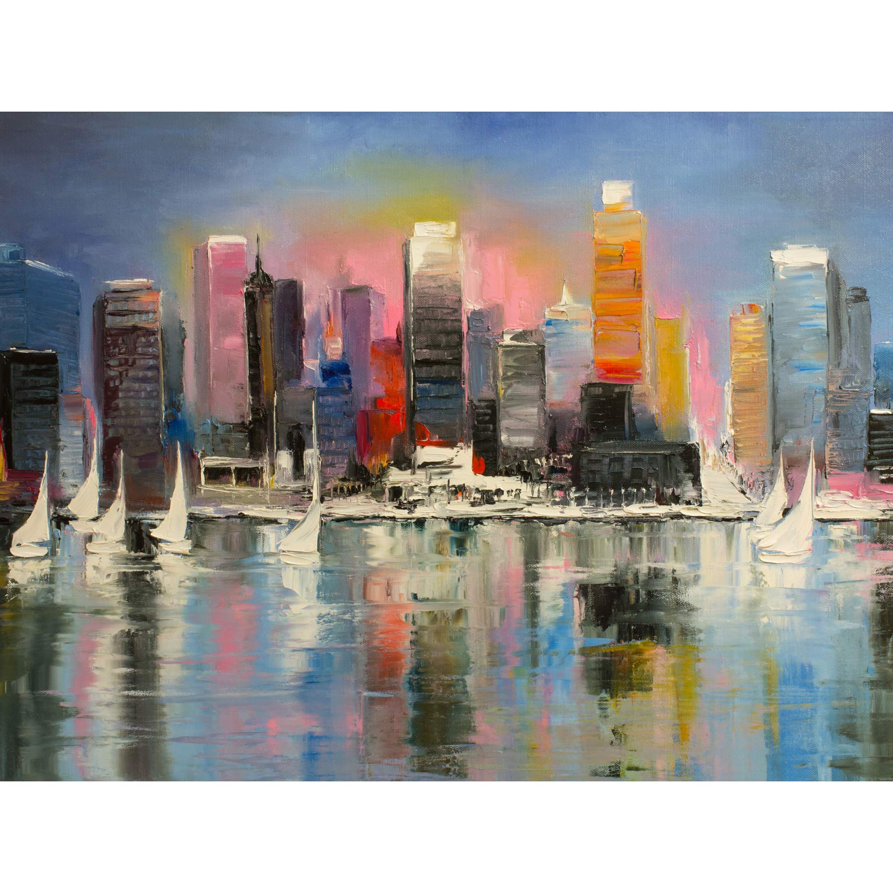 Wee Blue Coo City Harbour Urban Painting Art Print Poster Wall Decor