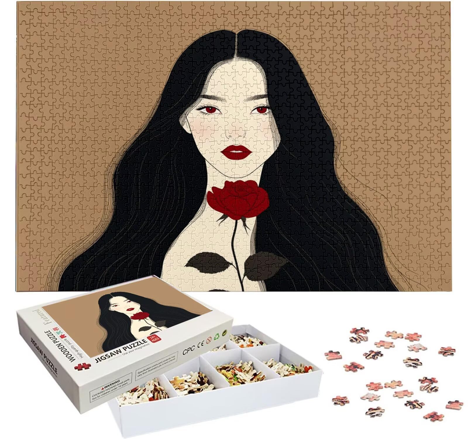 Puzzle Personalizado con Foto, Personalizada Rompecabezas Personalizado Diseña tu Logo Foto o Texto, Personalizado Navidad Halloween San Valentín Parejas Niños Familia Amigos h-3381
