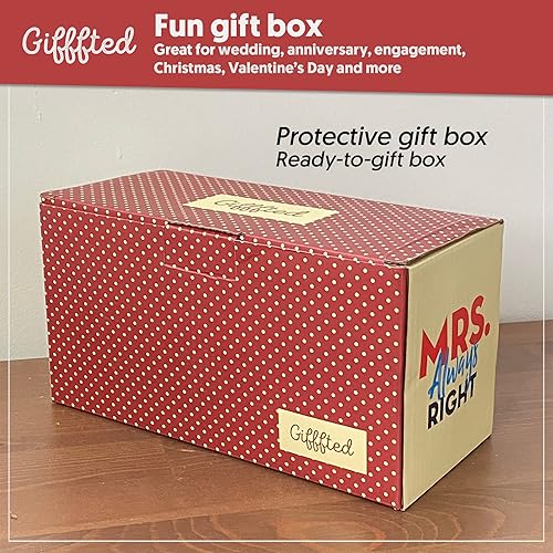 Miniatura 4 de Triple Gifffted Mr Right Mrs Always Right - Tazas de café, ideas de regalos para parejas, aniversario de boda, compromiso, Navidad, para él y para