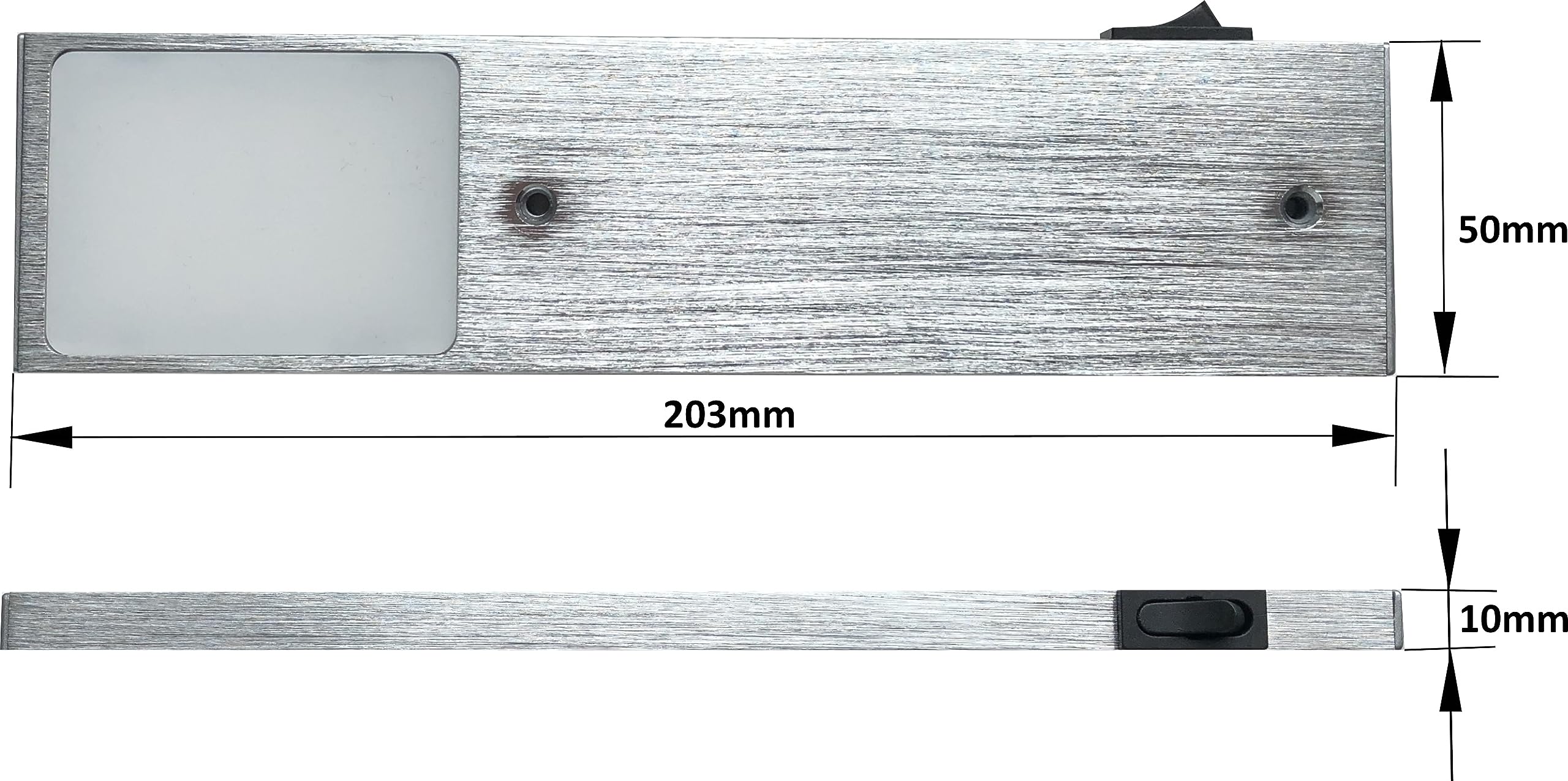 ACCE Superdun en aluminium behuizing, led-onderbouwlamp, keukenmeubellamp, neutraal wit of warm wit, incl. converter, één spot met schakelaar (neutraal wit, 3ER