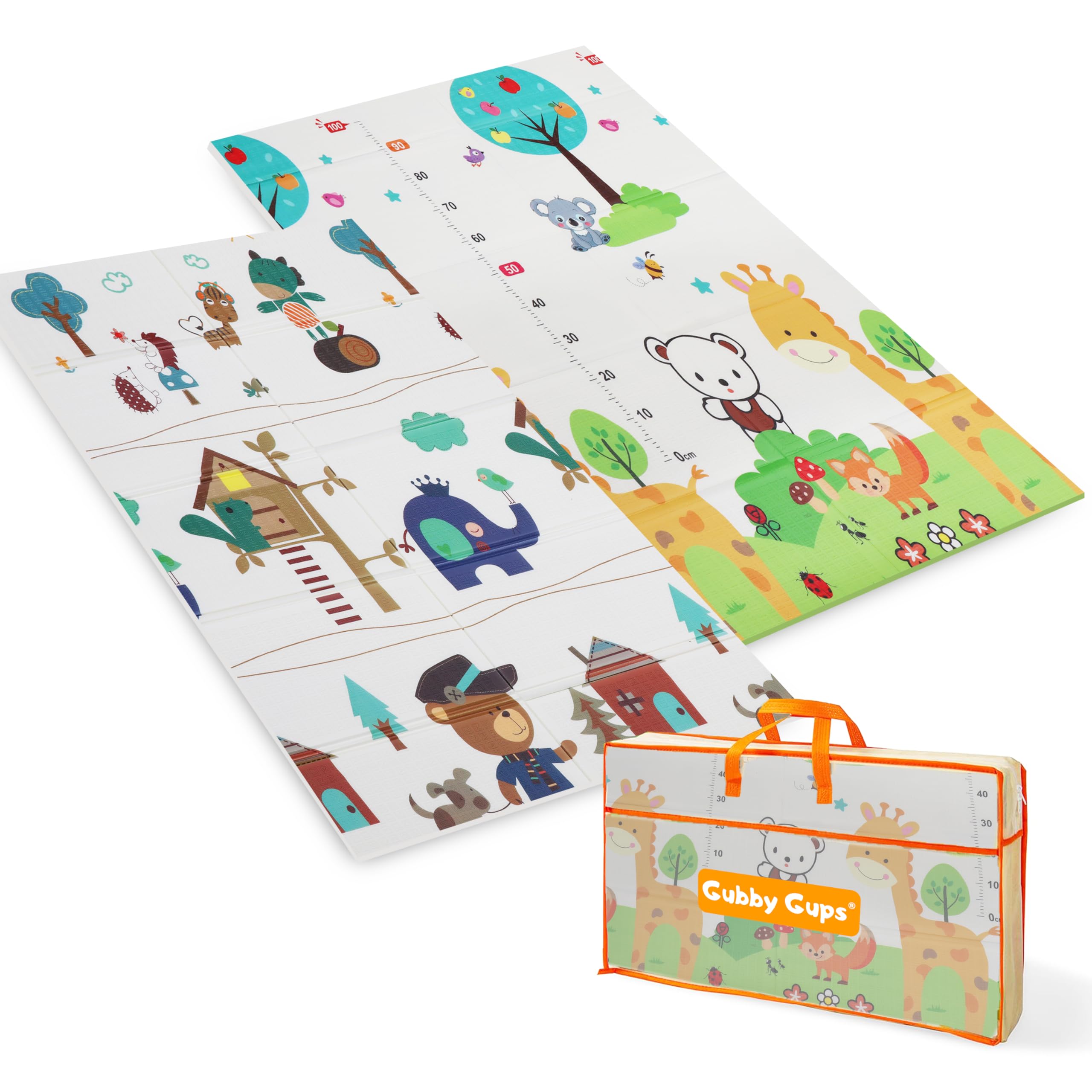 GUBBY GUPS Spielmatte für Babys, 180 x 120 x 1 cm, faltbar, wasserdicht, rutschfest, wendbar, ungiftig, schadstofffrei, aus XPE-Schaumstoff