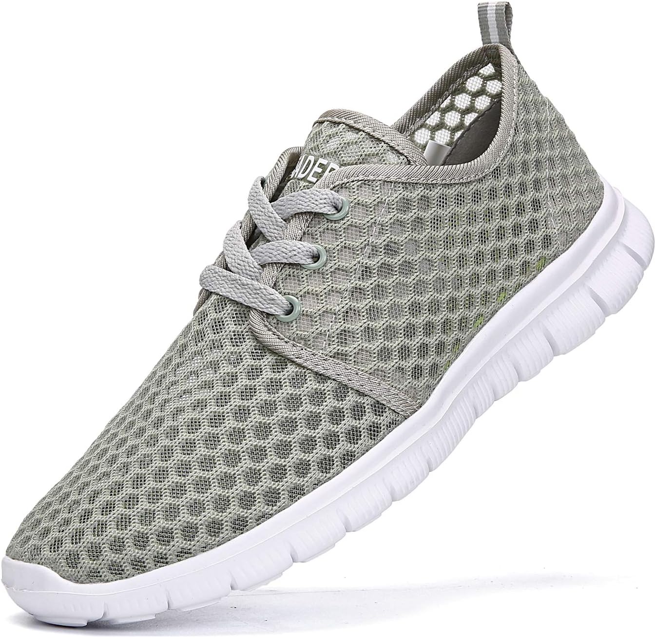 LEADERICA Women's Mesh Water Shoes Casual Beach Sneakers Grey
