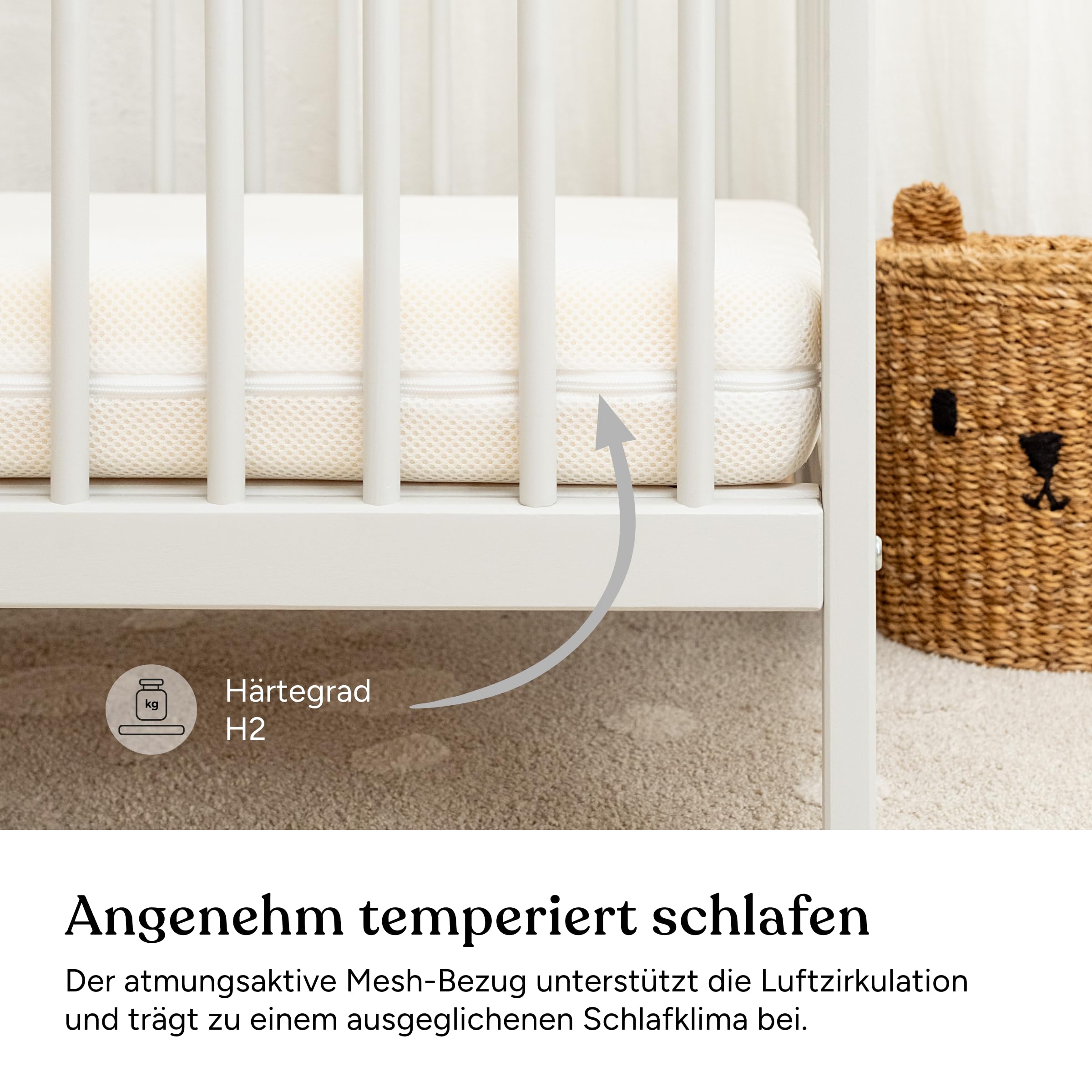 Ehrenkind® Kindermatratze PUR MESH | Baby Matratze 90x200 Standard 100 by Oeko-TEX | Babymatratze 90x200 aus hochwertigem Schaum und Hygienebezug