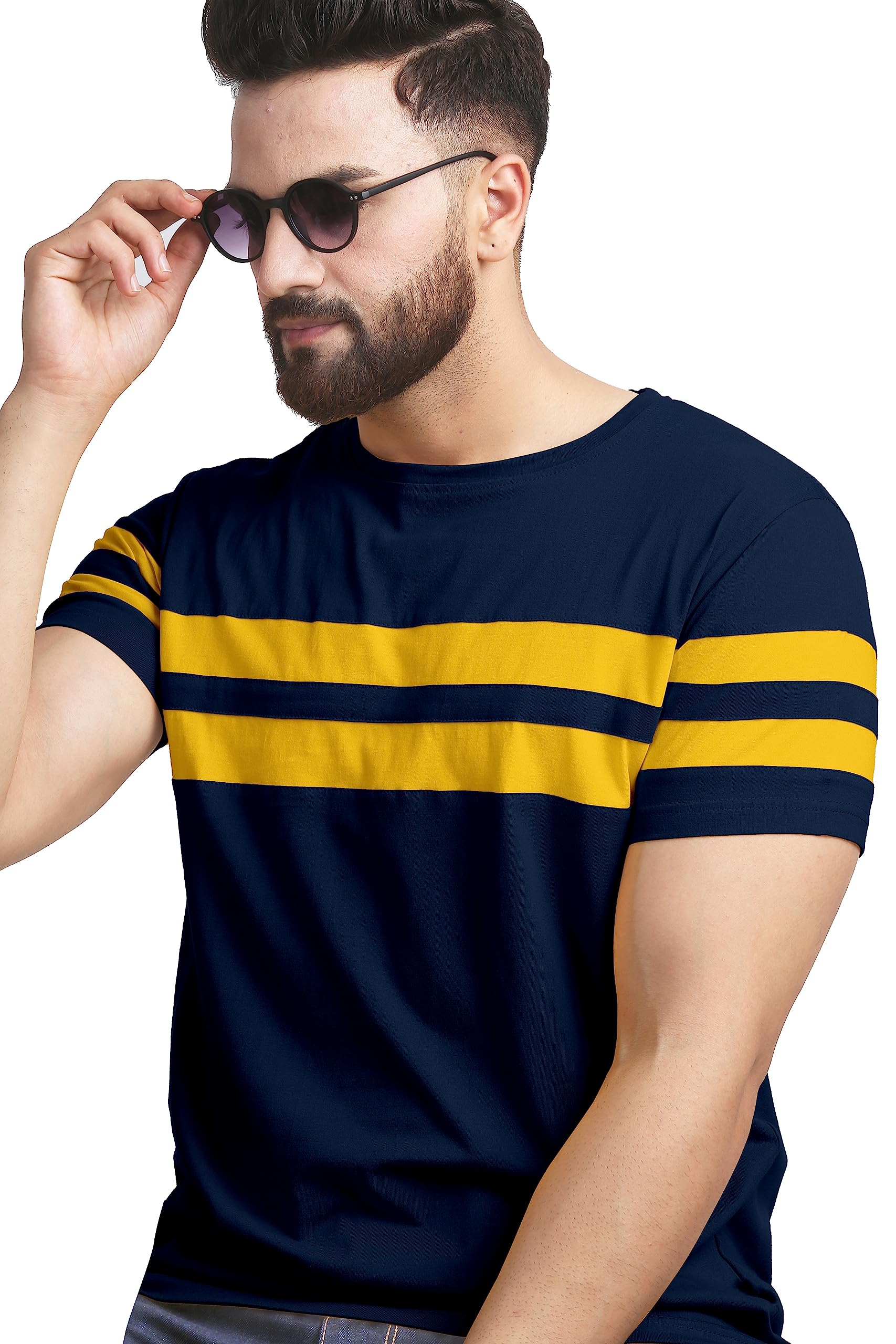 AUSK T-Shirt for Mens Double Stripes on Chest