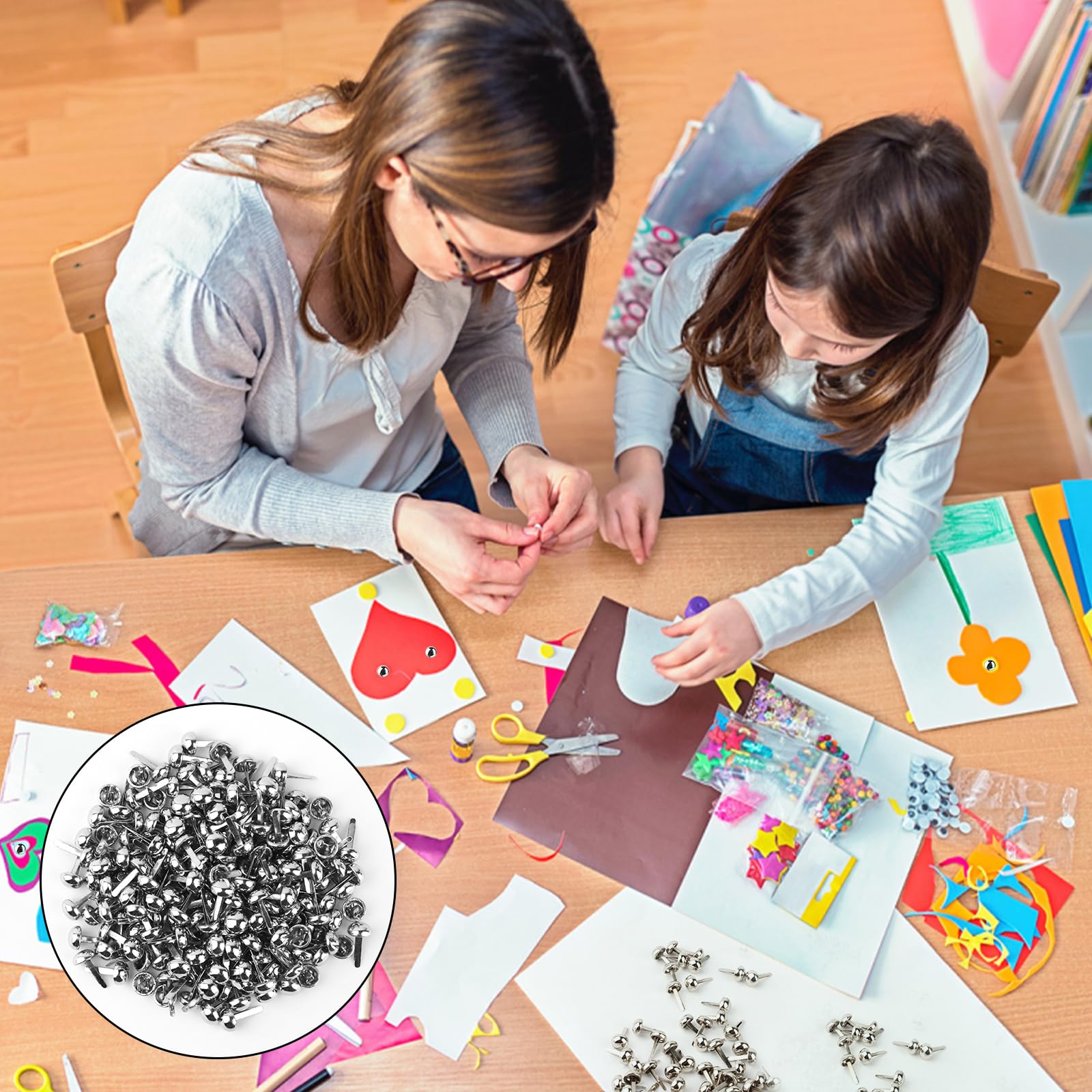 Fermacampioni Scrapbooking 200 Pezzi 8x16 mm Metallo per Carta DIY