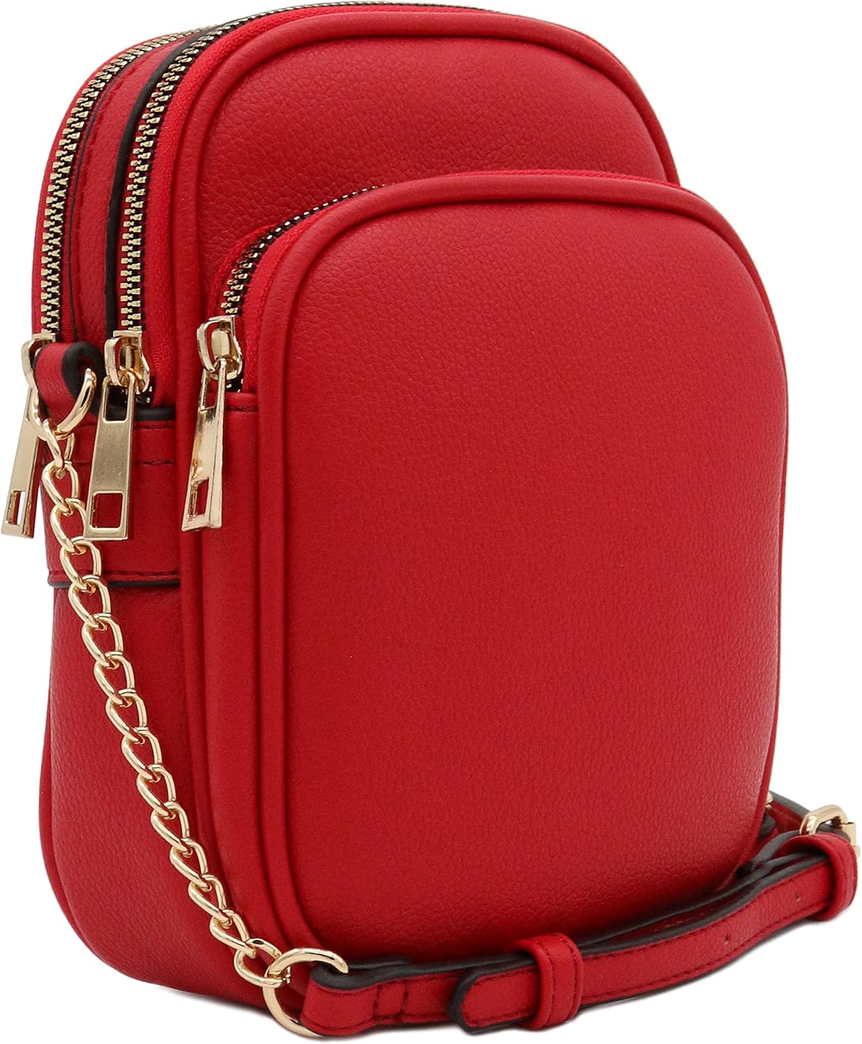 FashionPuzzle Multi Pocket PU Leather Casual Medium Crossbody Bag with Adjustable Strap